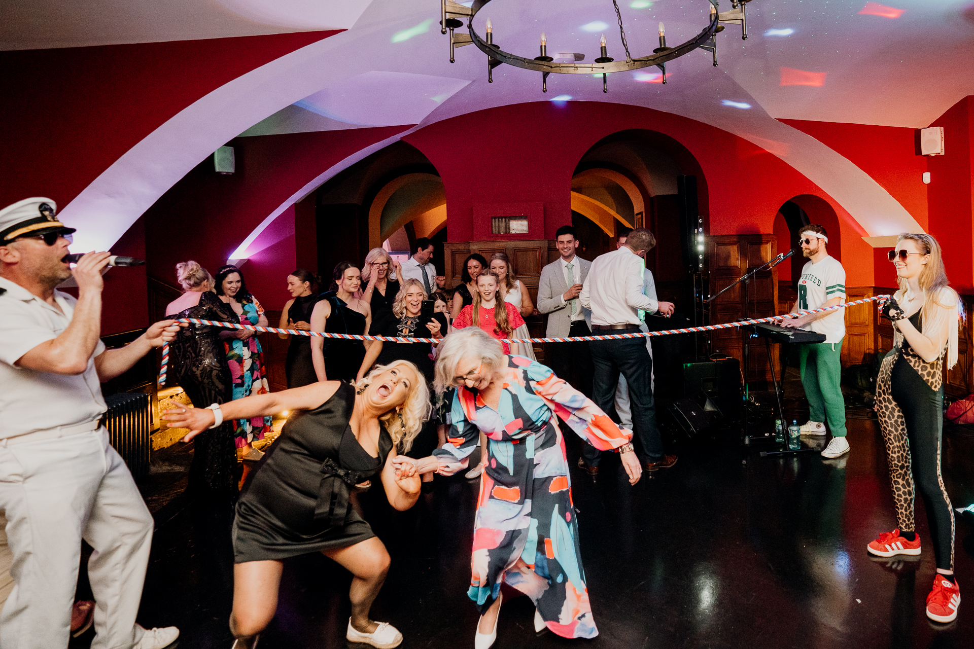 Wedding guests dancing during the reception at Markree Castle