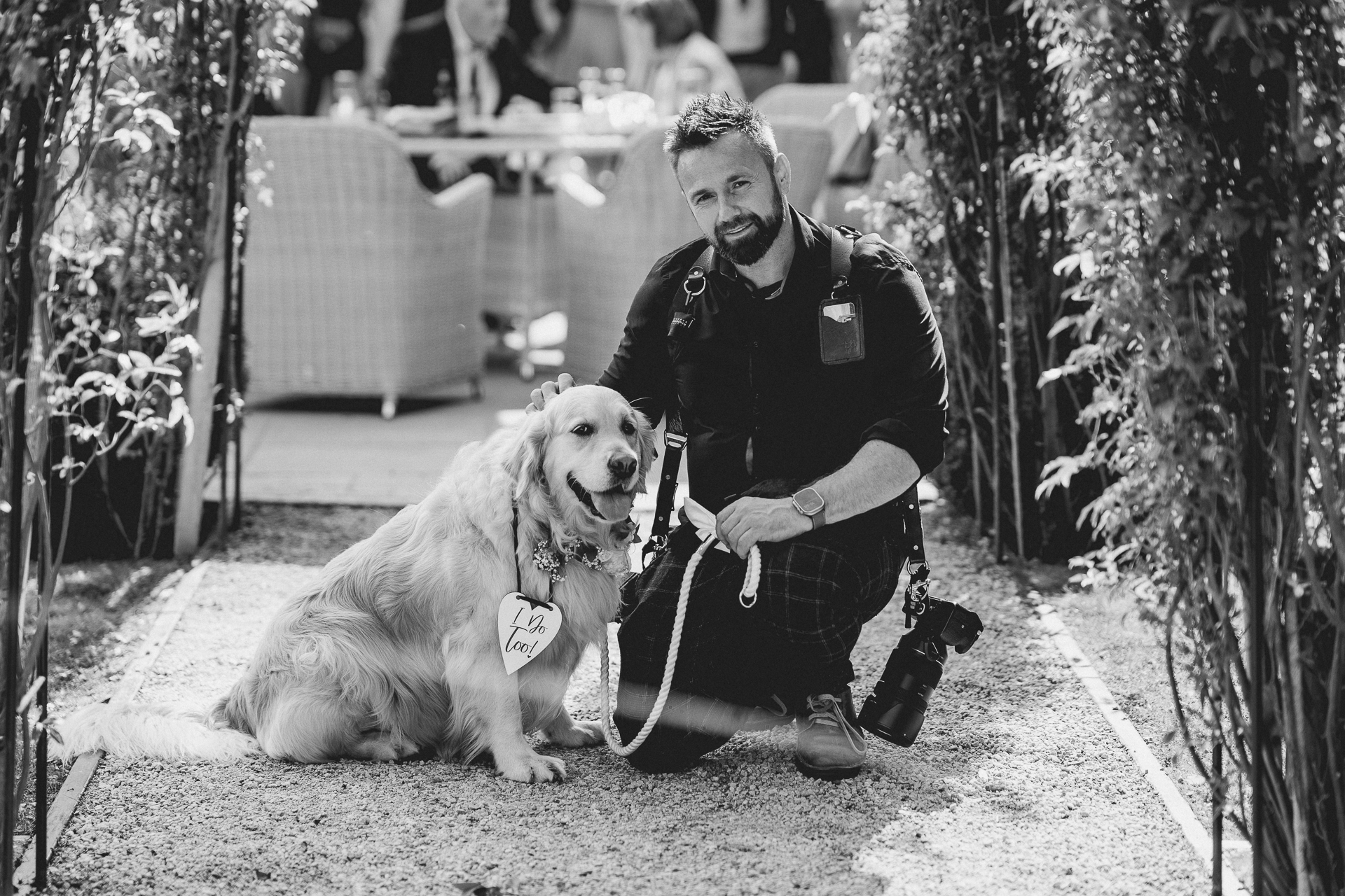Wedding photographer Wojciech Koza with a Golden Retriev
