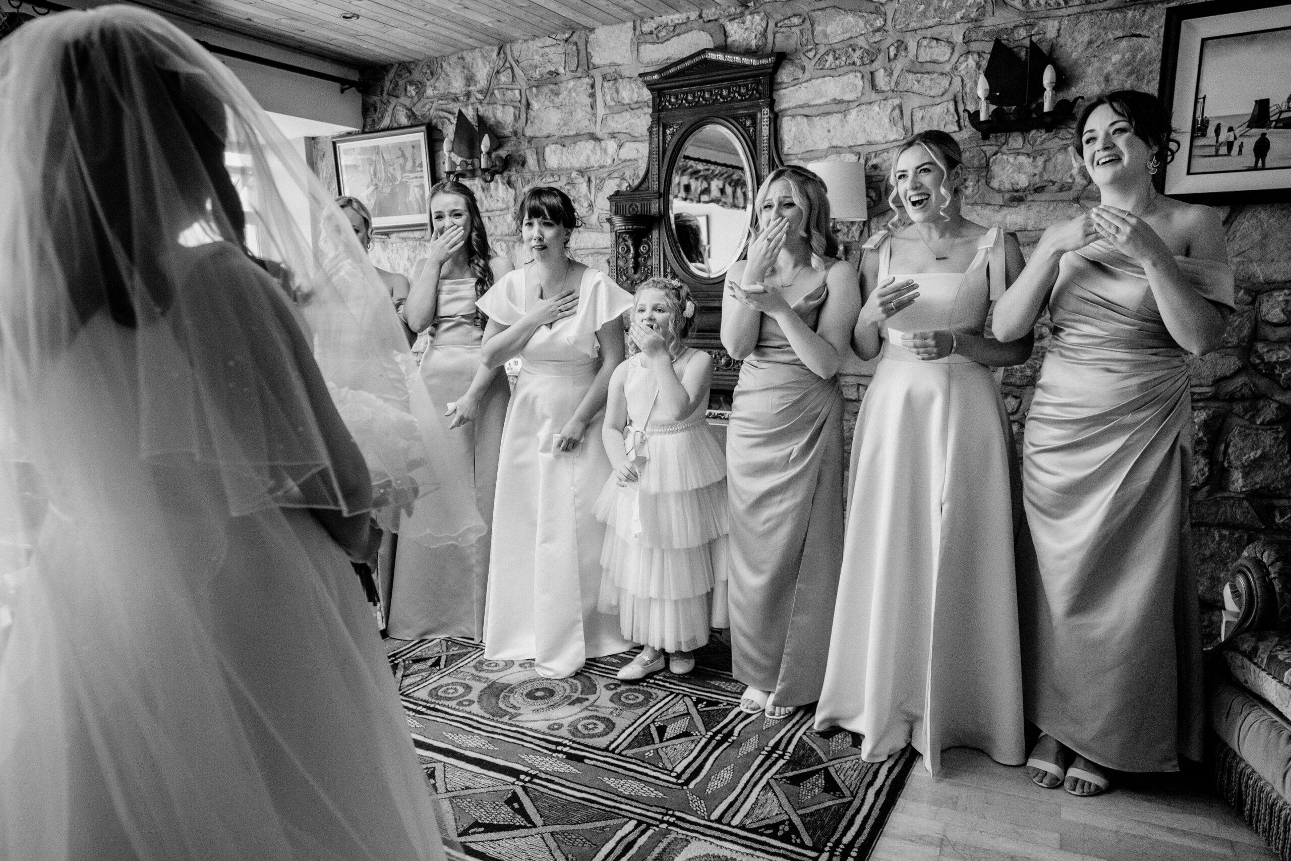 Bridesmaids getting ready at Tigh Ruairí, Inisheer – Aran Islands wedding morning