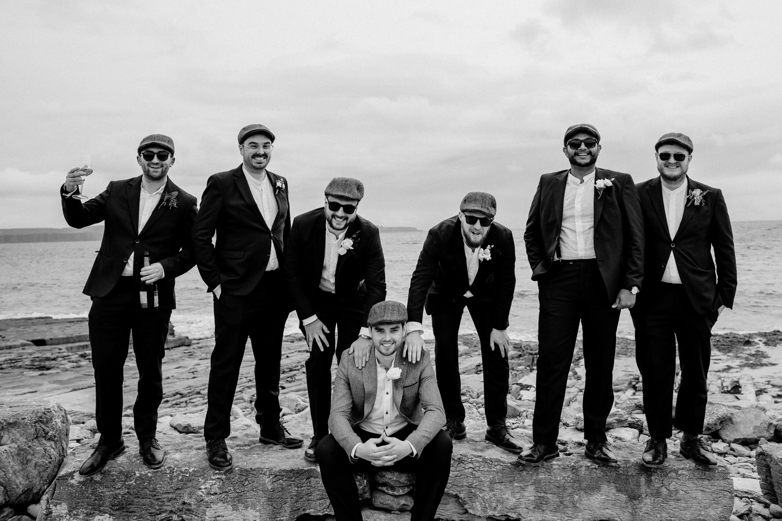 Groom and groomsmen getting ready at Tigh Ruairí, Inisheer – Aran Islands wedding morning