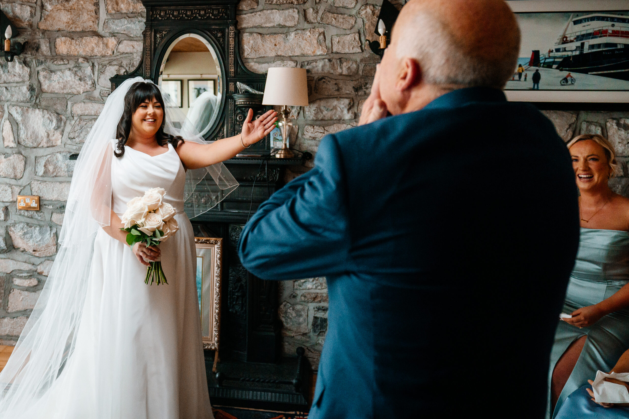 Bridesmaids getting ready at Tigh Ruairí, Inisheer – Aran Islands wedding morning