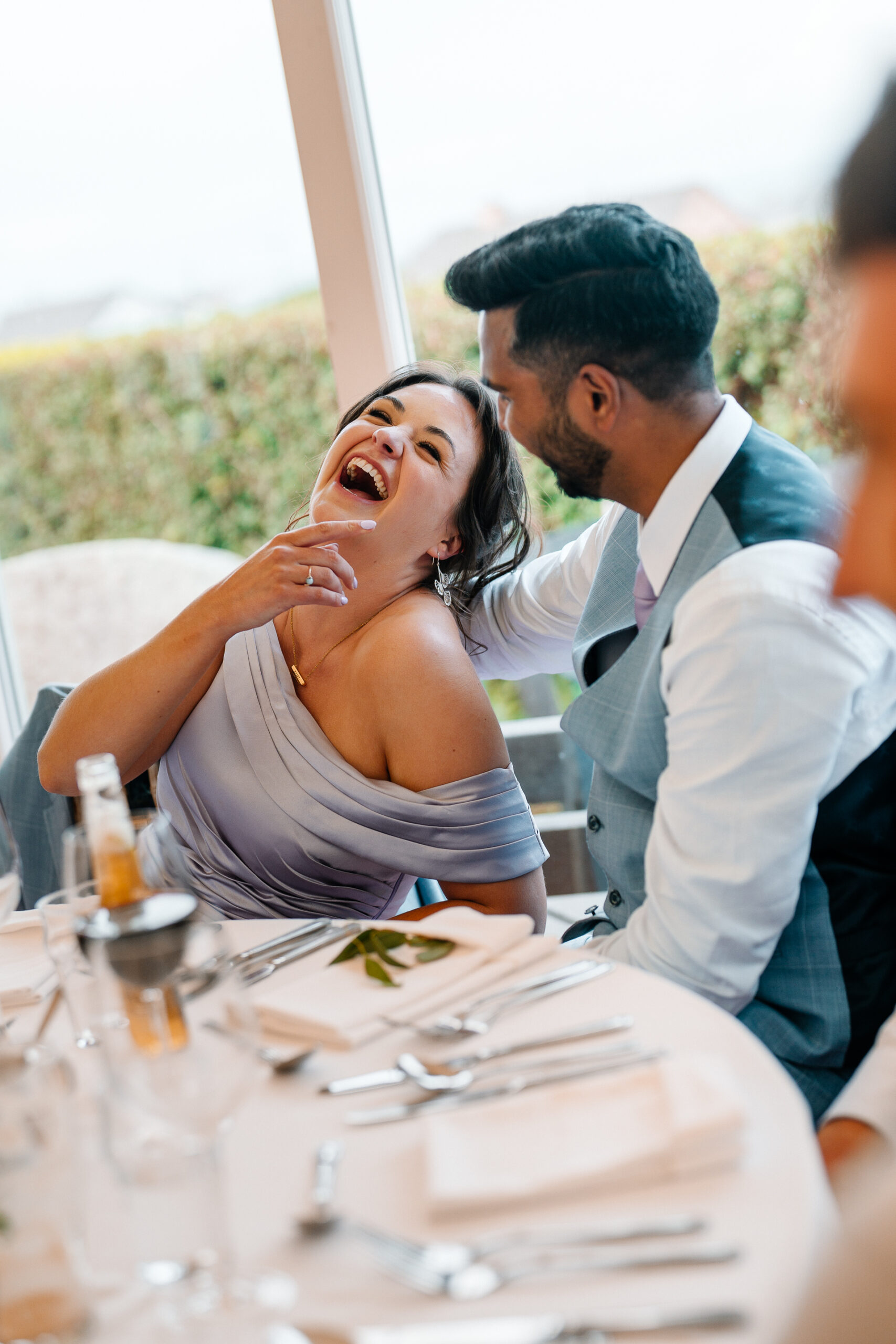 Wedding speeches during marquee reception near Markree Castle with natural light and guests’ reactions
