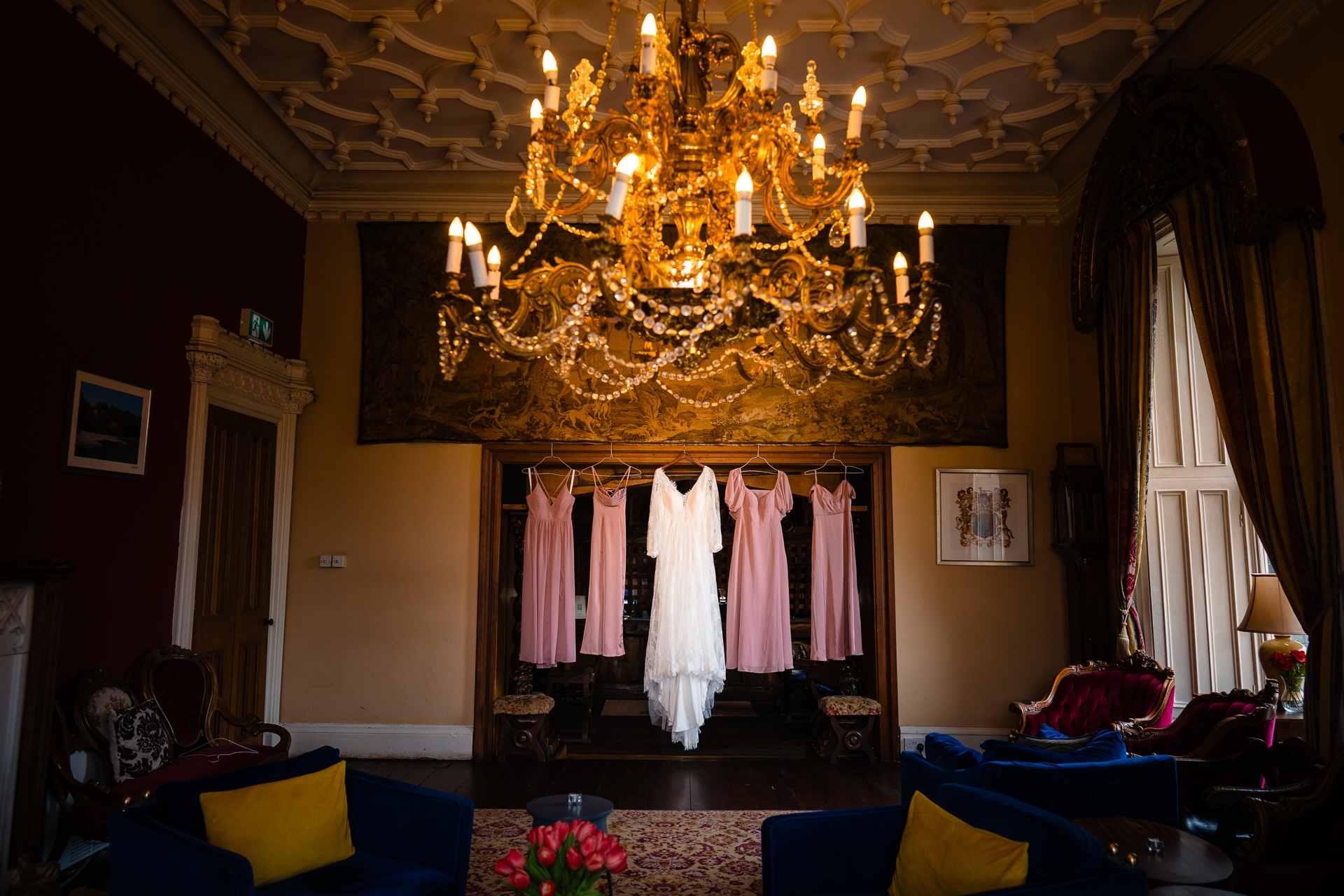 Intimate wedding preparations and First Look at Belleek Castle in Ireland