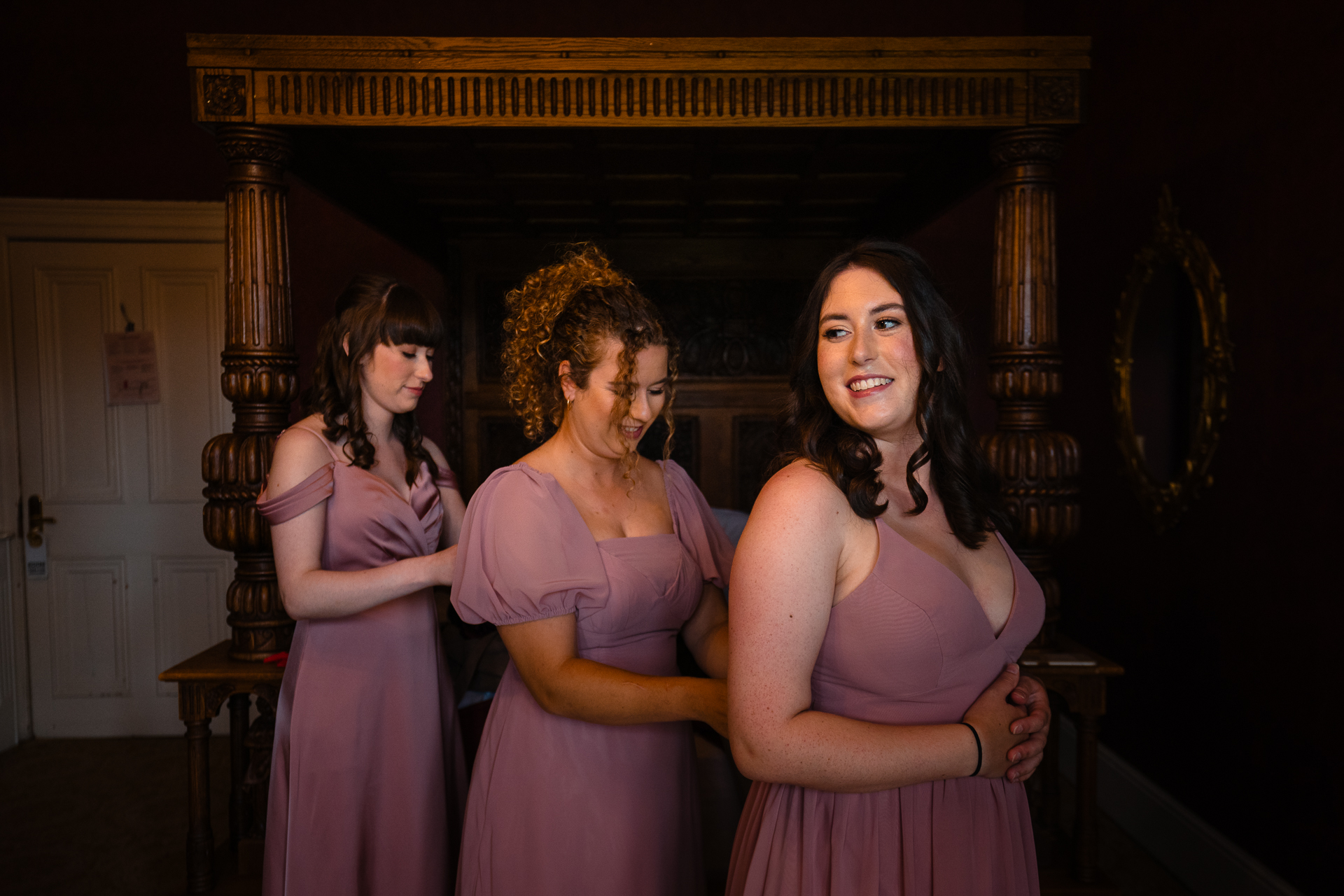 Intimate wedding preparations and First Look at Belleek Castle in Ireland