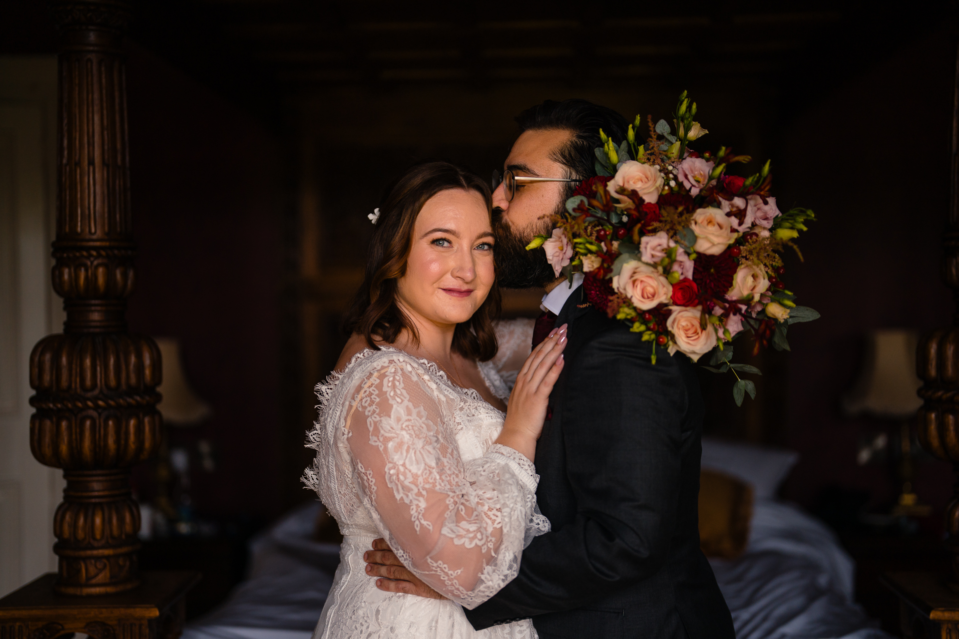 Intimate wedding preparations and First Look at Belleek Castle in Ireland