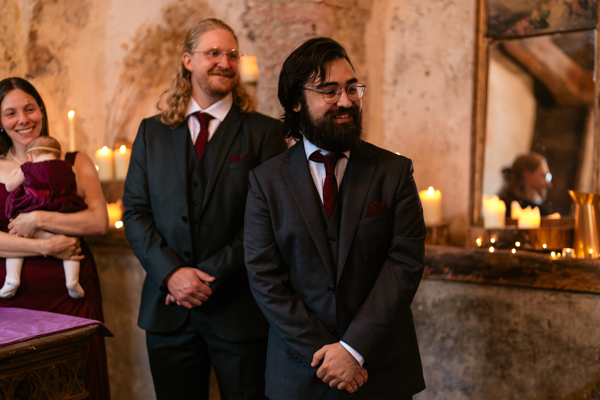 Intimate wedding ceremony at Belleek Castle with celebrant Enda Harte
