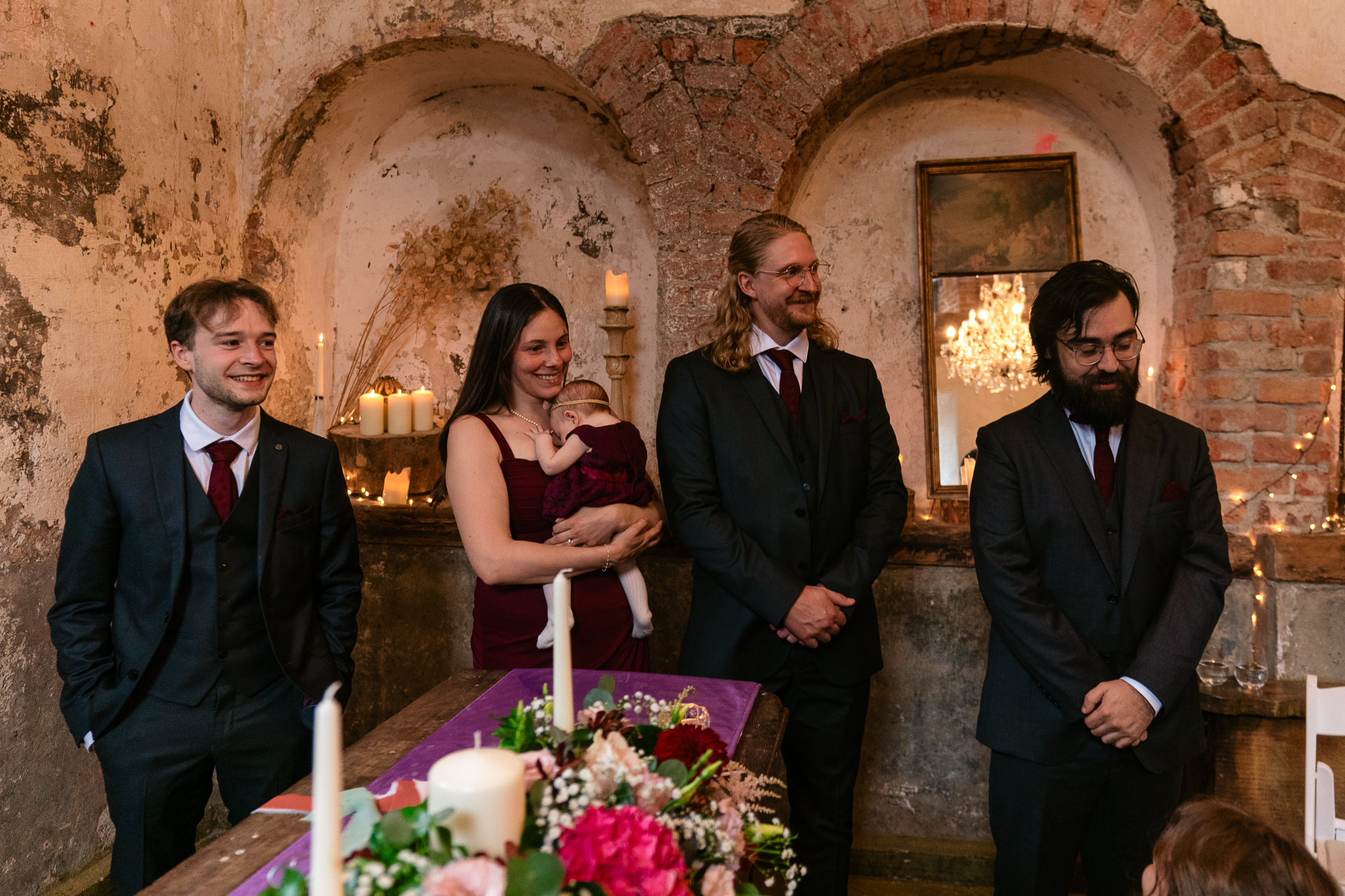 Intimate wedding ceremony at Belleek Castle with celebrant Enda Harte