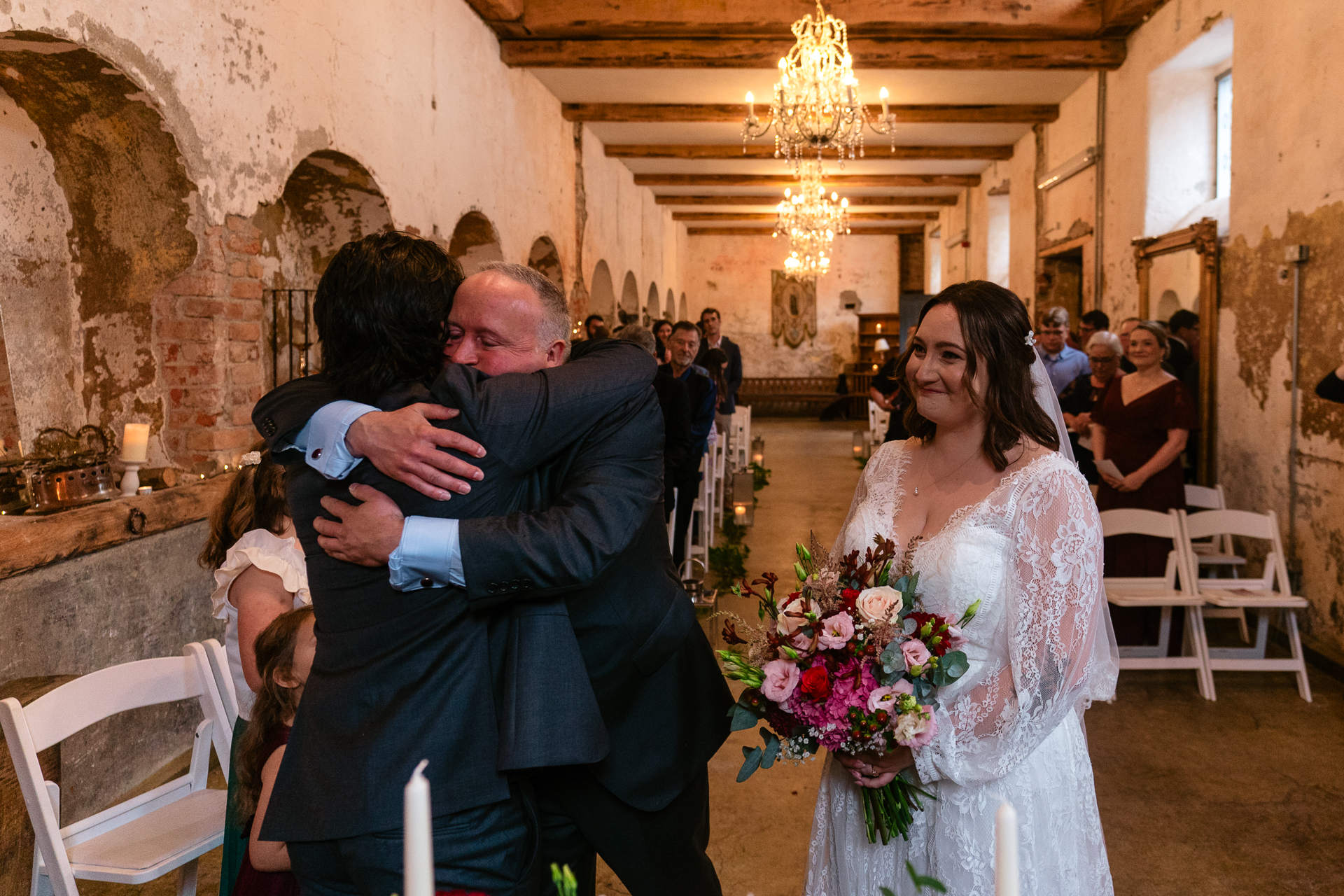 Intimate wedding ceremony at Belleek Castle with celebrant Enda Harte
