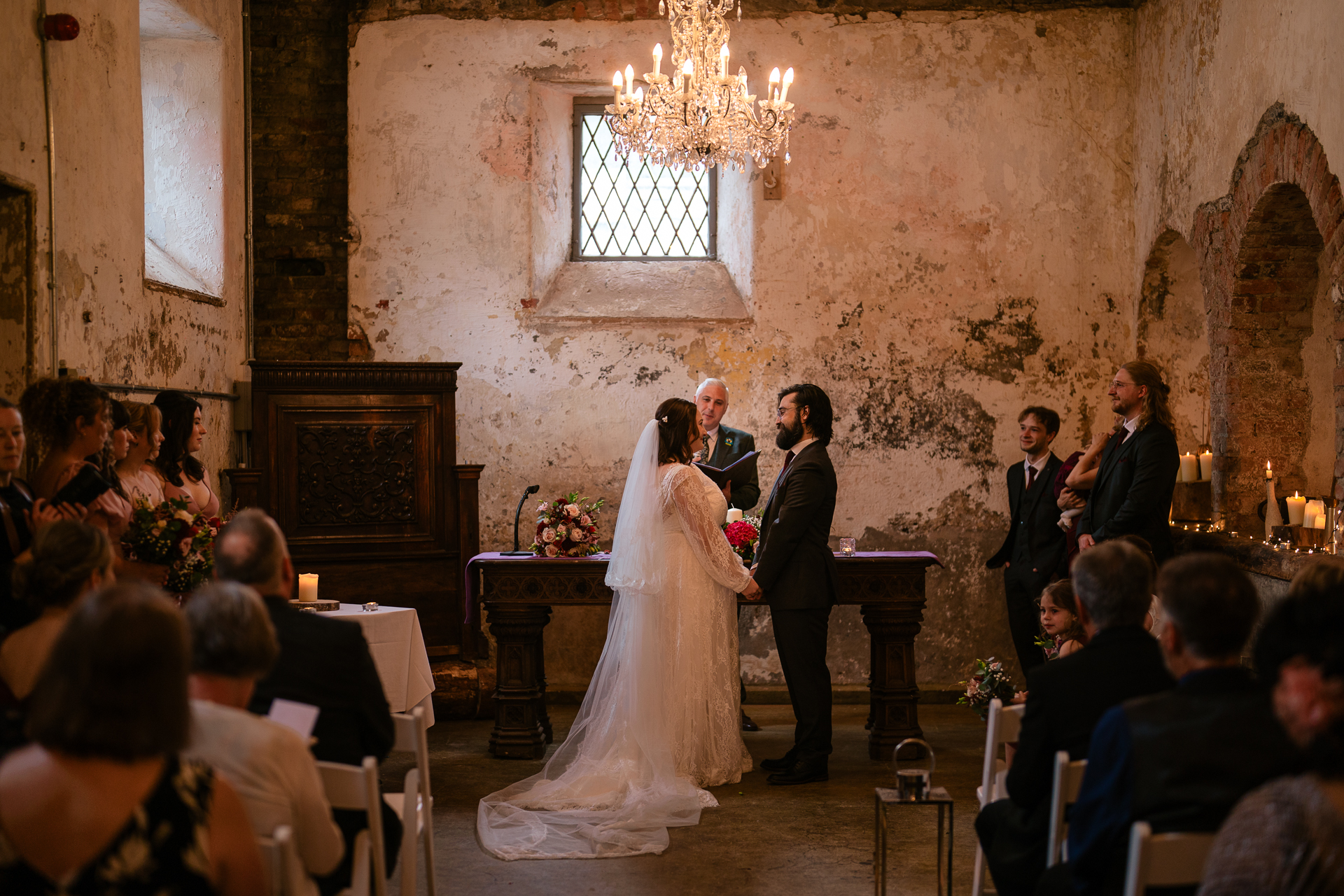 Intimate wedding ceremony at Belleek Castle with celebrant Enda Harte