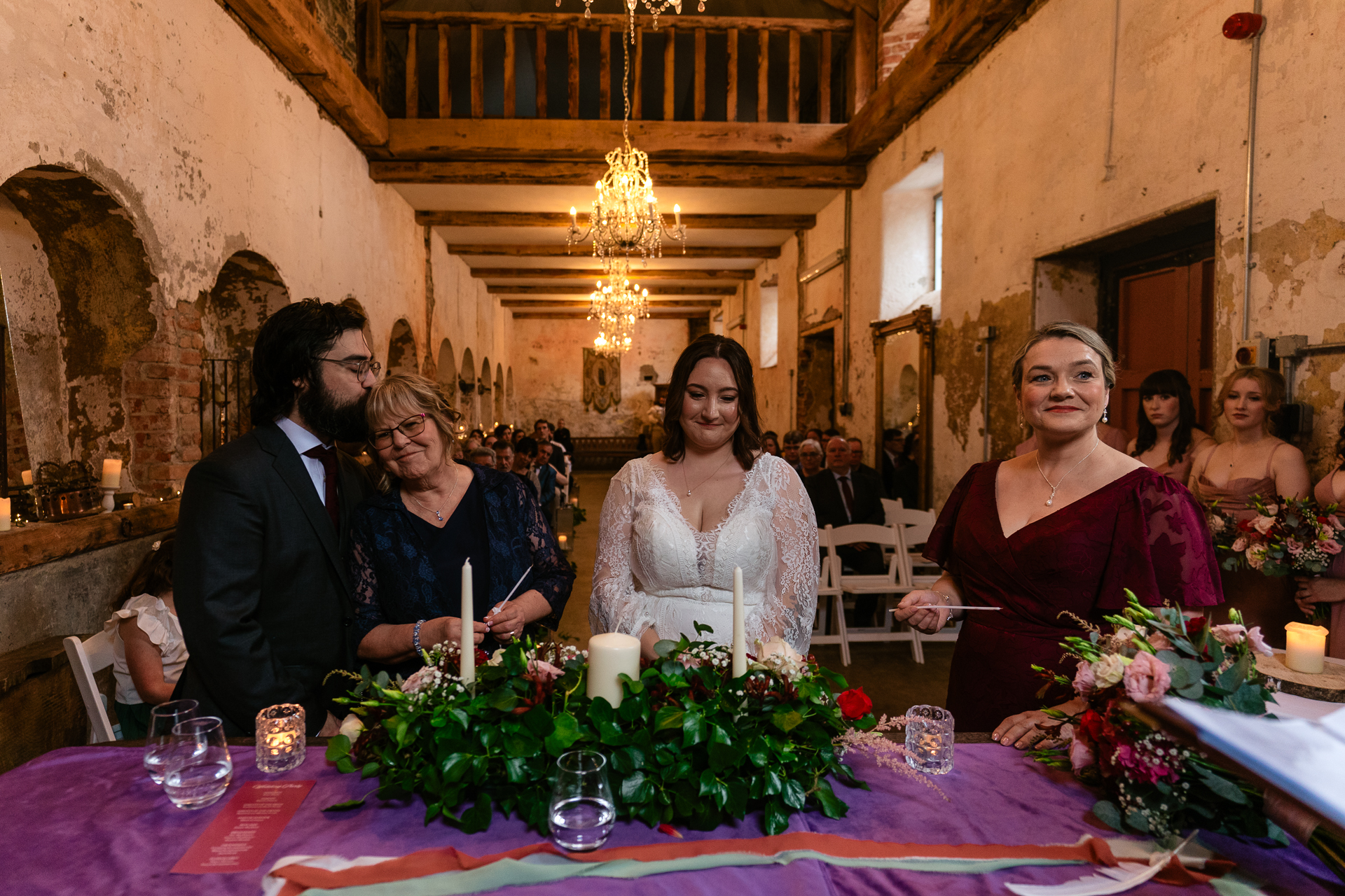 Intimate wedding ceremony at Belleek Castle with celebrant Enda Harte