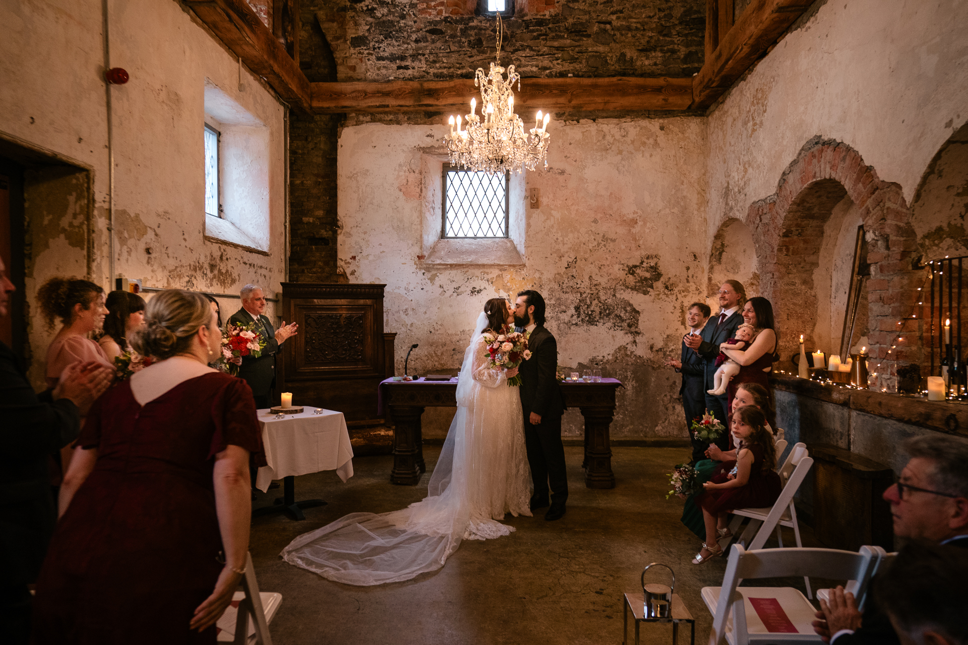 Intimate wedding ceremony at Belleek Castle with celebrant Enda Harte