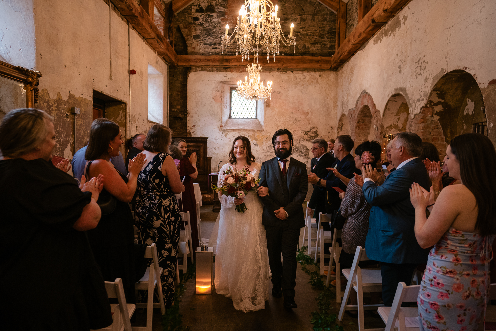 Intimate wedding ceremony at Belleek Castle with celebrant Enda Harte