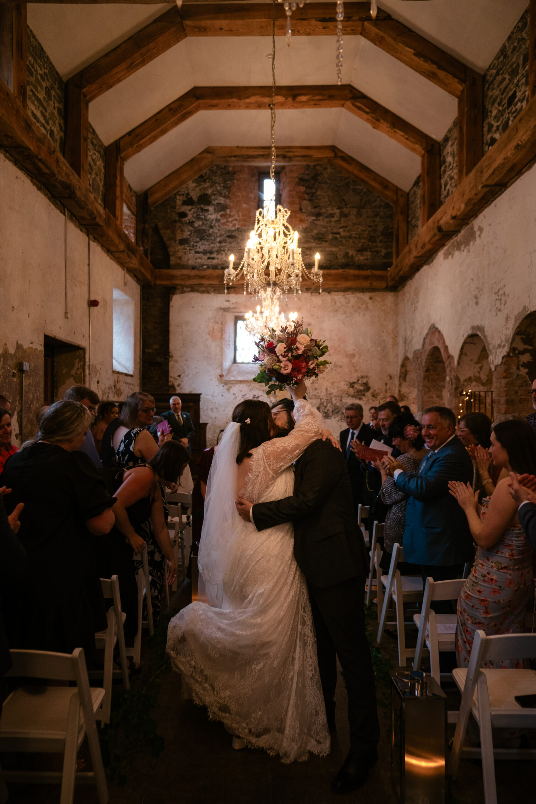 Intimate wedding ceremony at Belleek Castle with celebrant Enda Harte