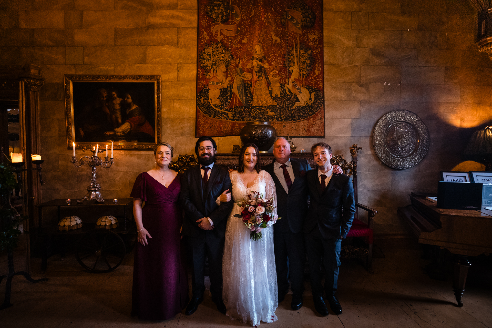 Intimate wedding reception and speeches at Belleek Castle in Ireland