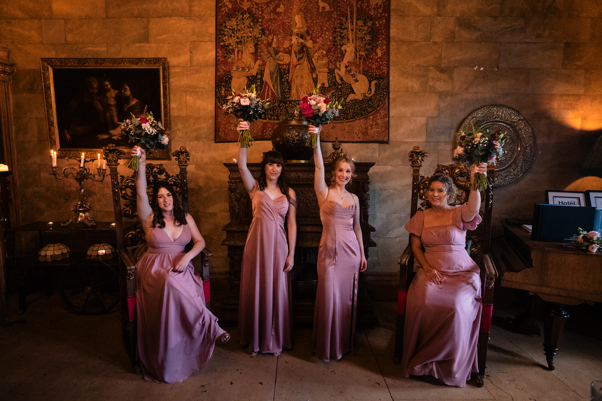 Intimate wedding reception and speeches at Belleek Castle in Ireland