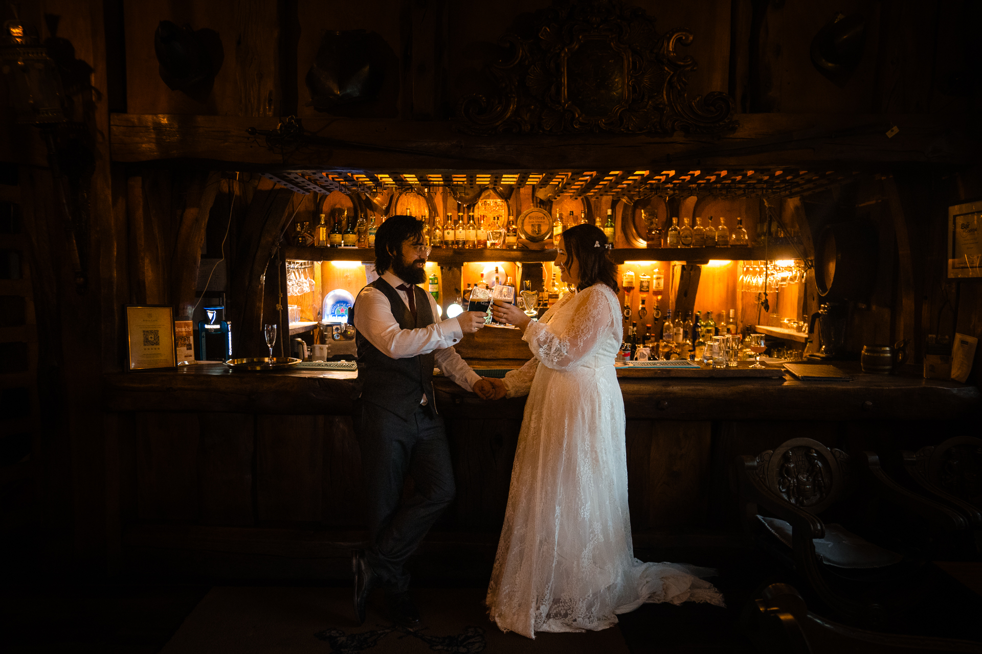 Intimate wedding reception and speeches at Belleek Castle in Ireland