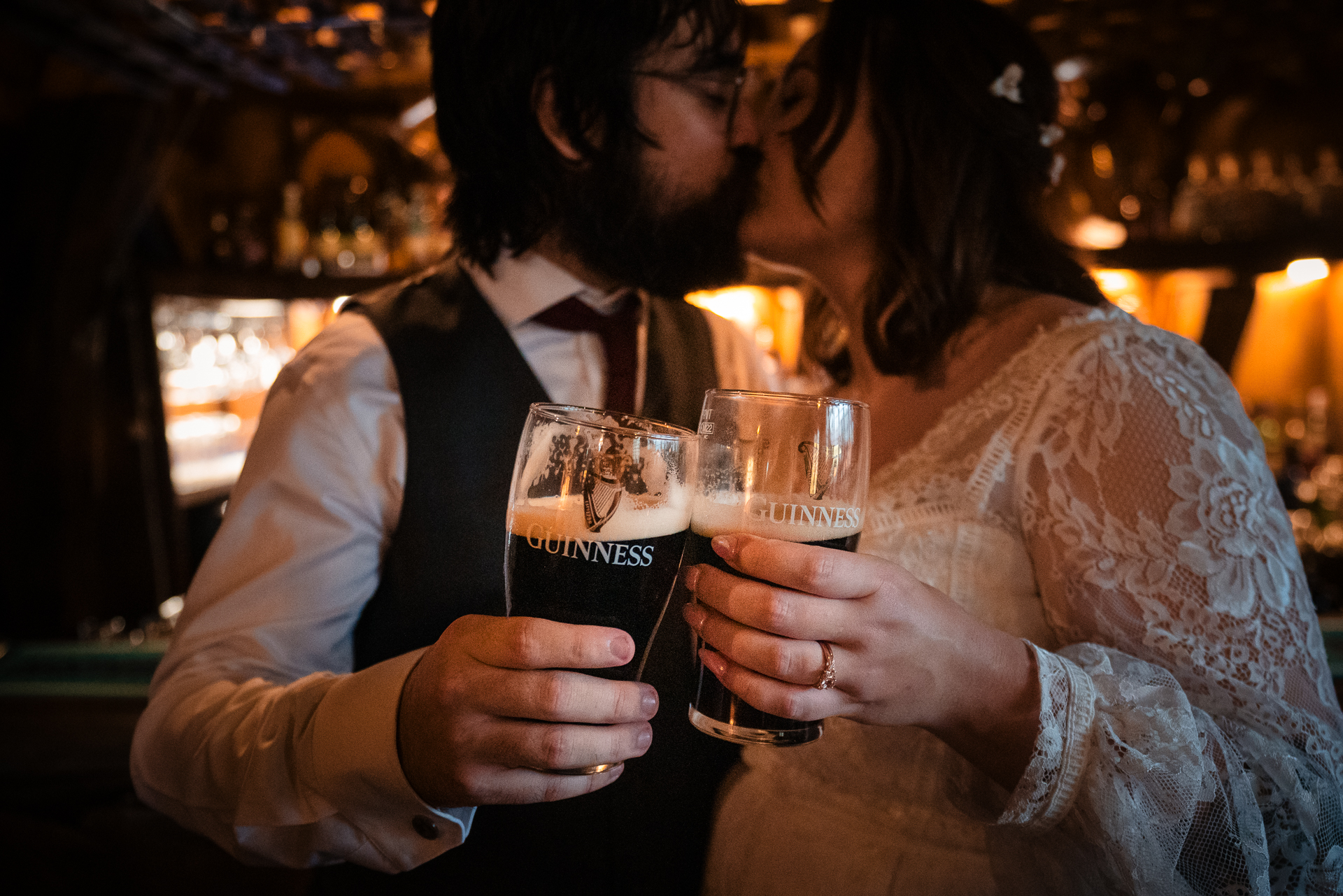 Intimate wedding reception and speeches at Belleek Castle in Ireland