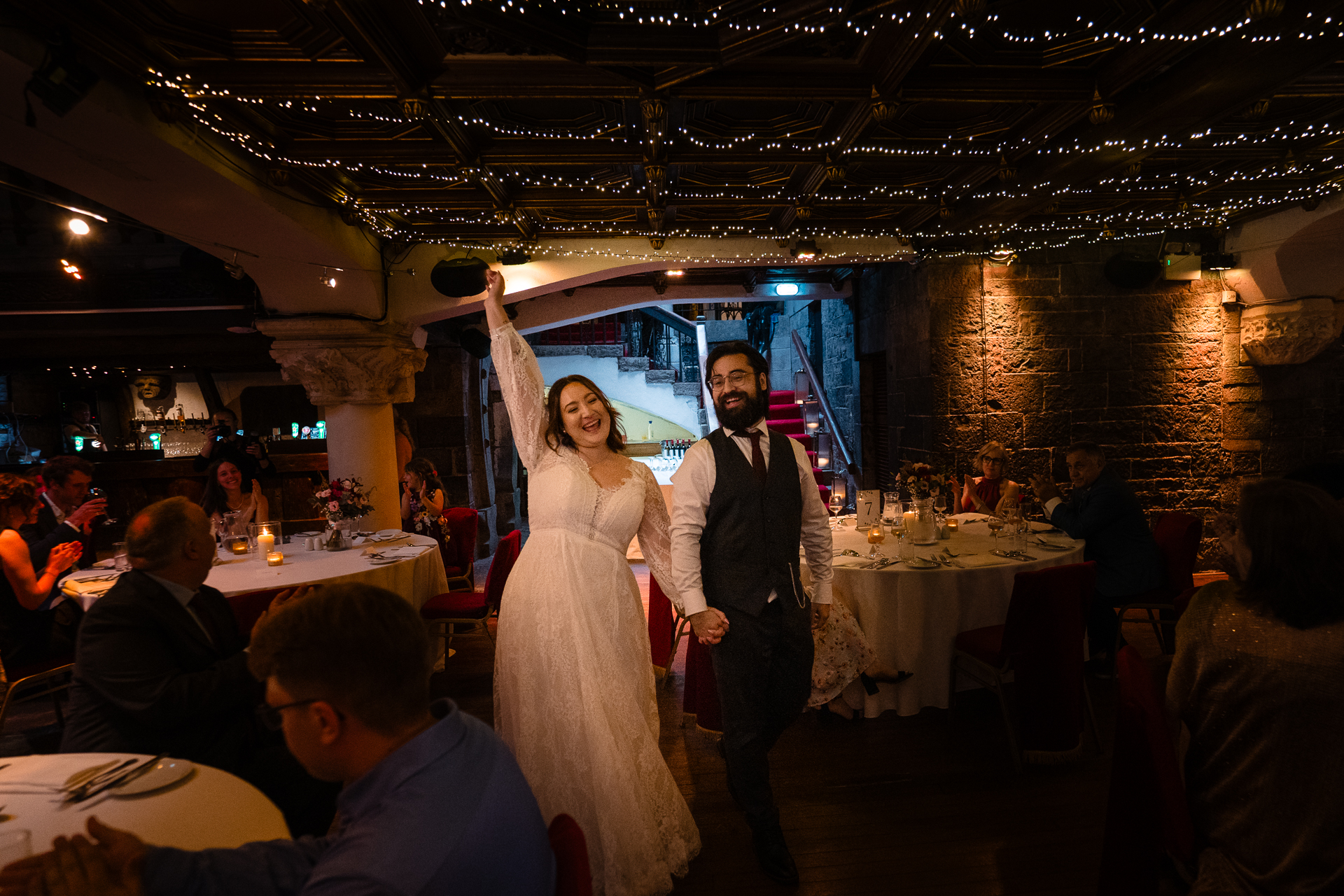Intimate wedding reception and speeches at Belleek Castle in Ireland