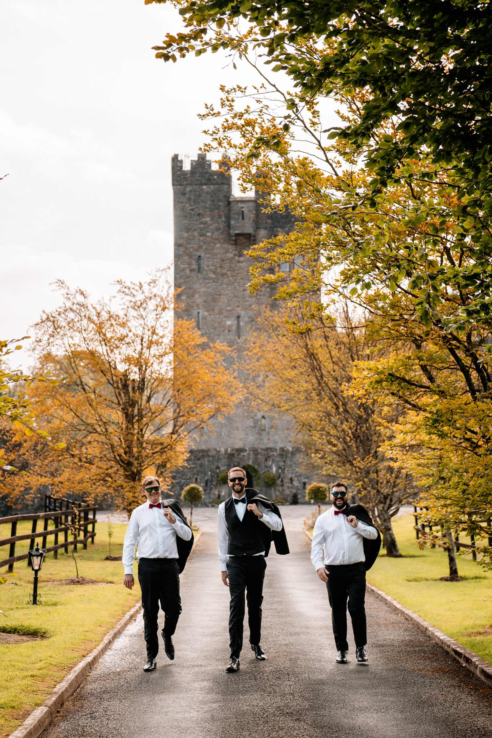 Documentary-style groom prep in the stylish interiors of Cloghan Castle