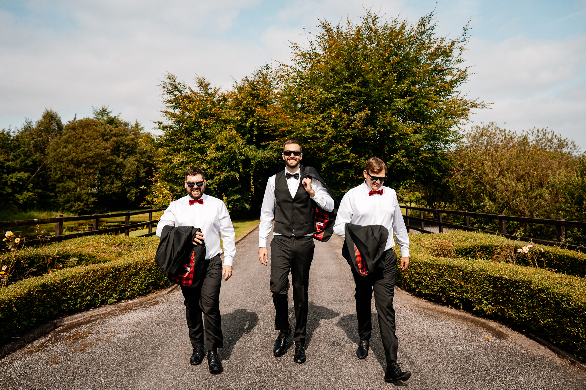Documentary-style groom prep in the stylish interiors of Cloghan Castle