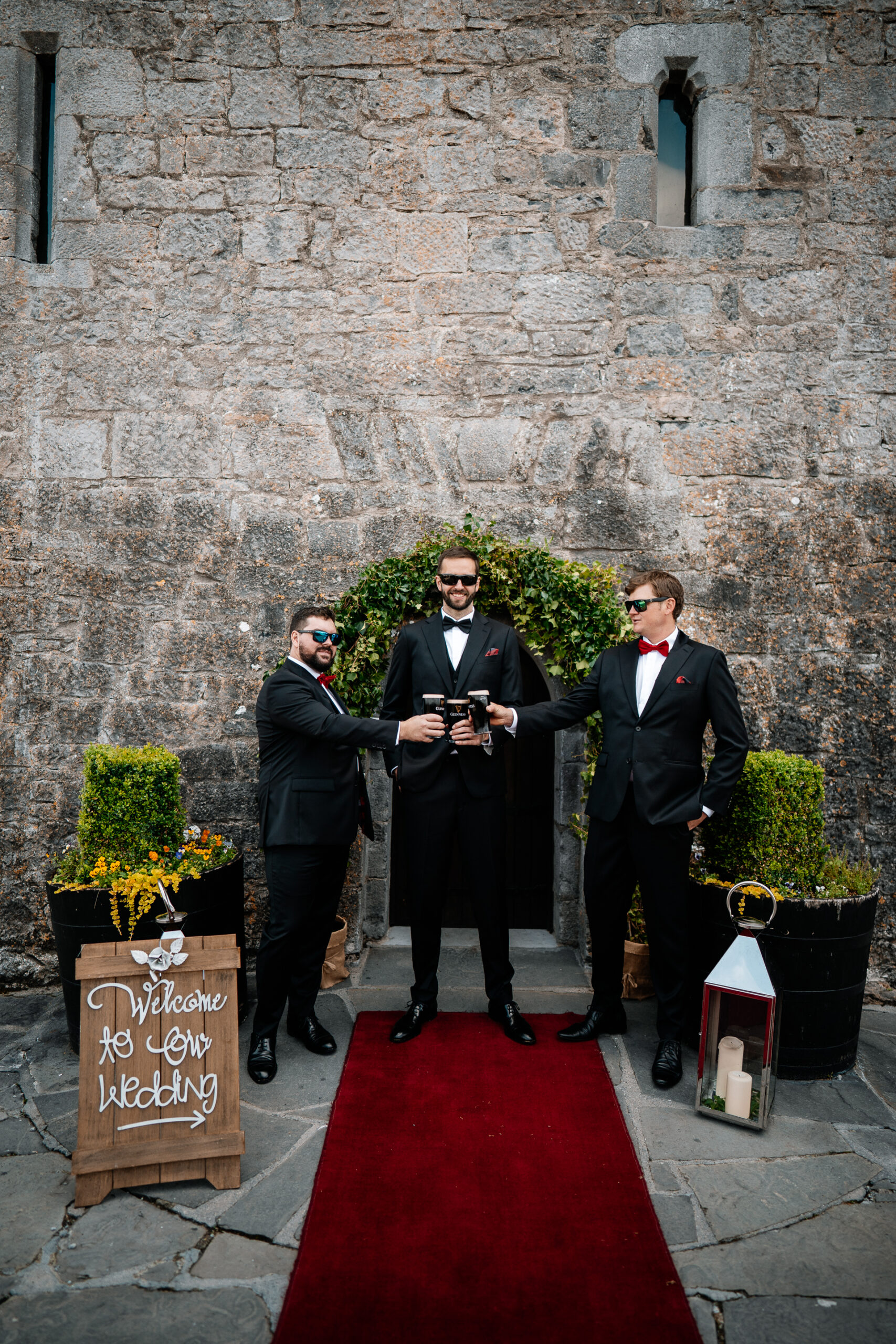 Documentary-style groom prep in the stylish interiors of Cloghan Castle