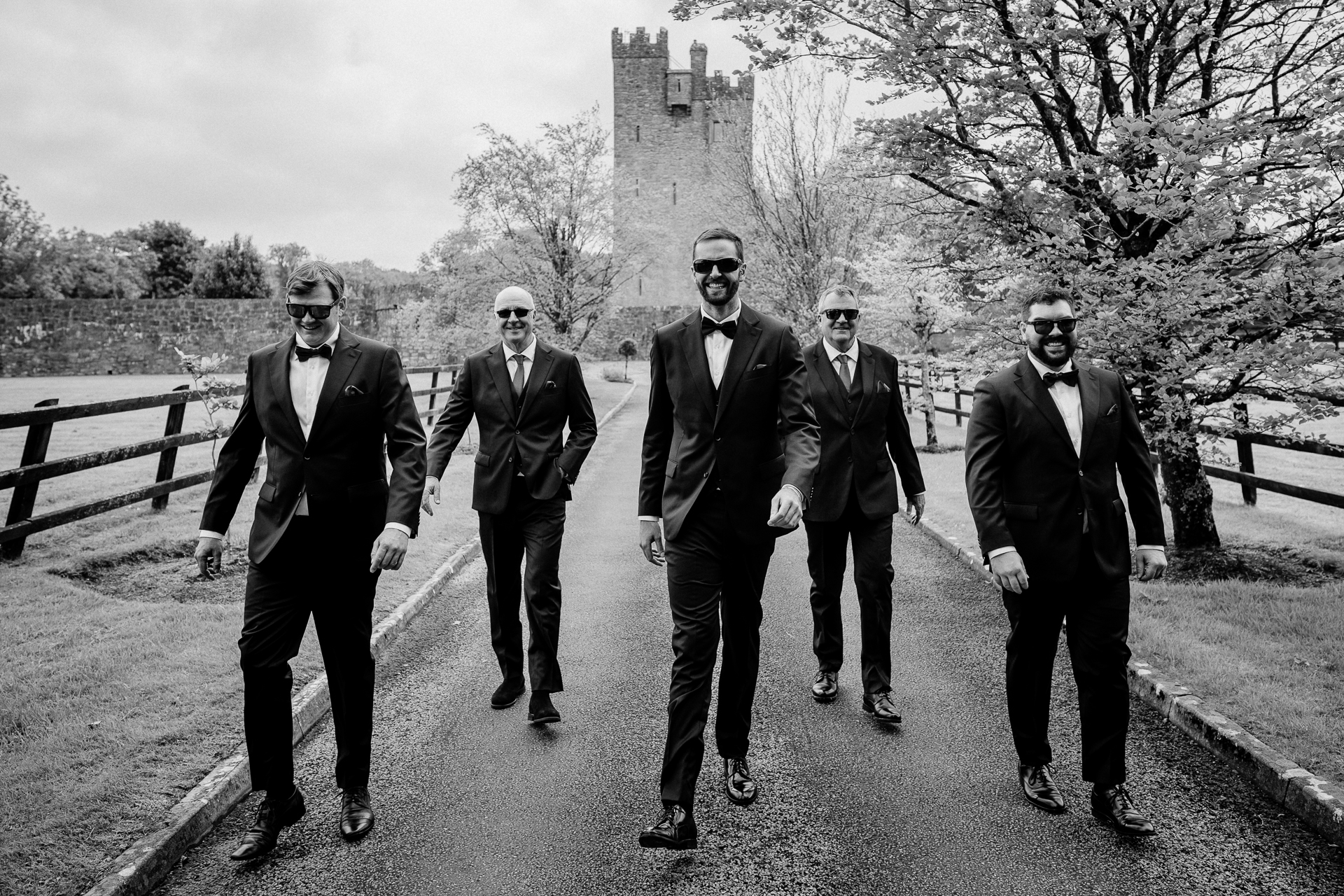 Documentary-style groom prep in the stylish interiors of Cloghan Castle