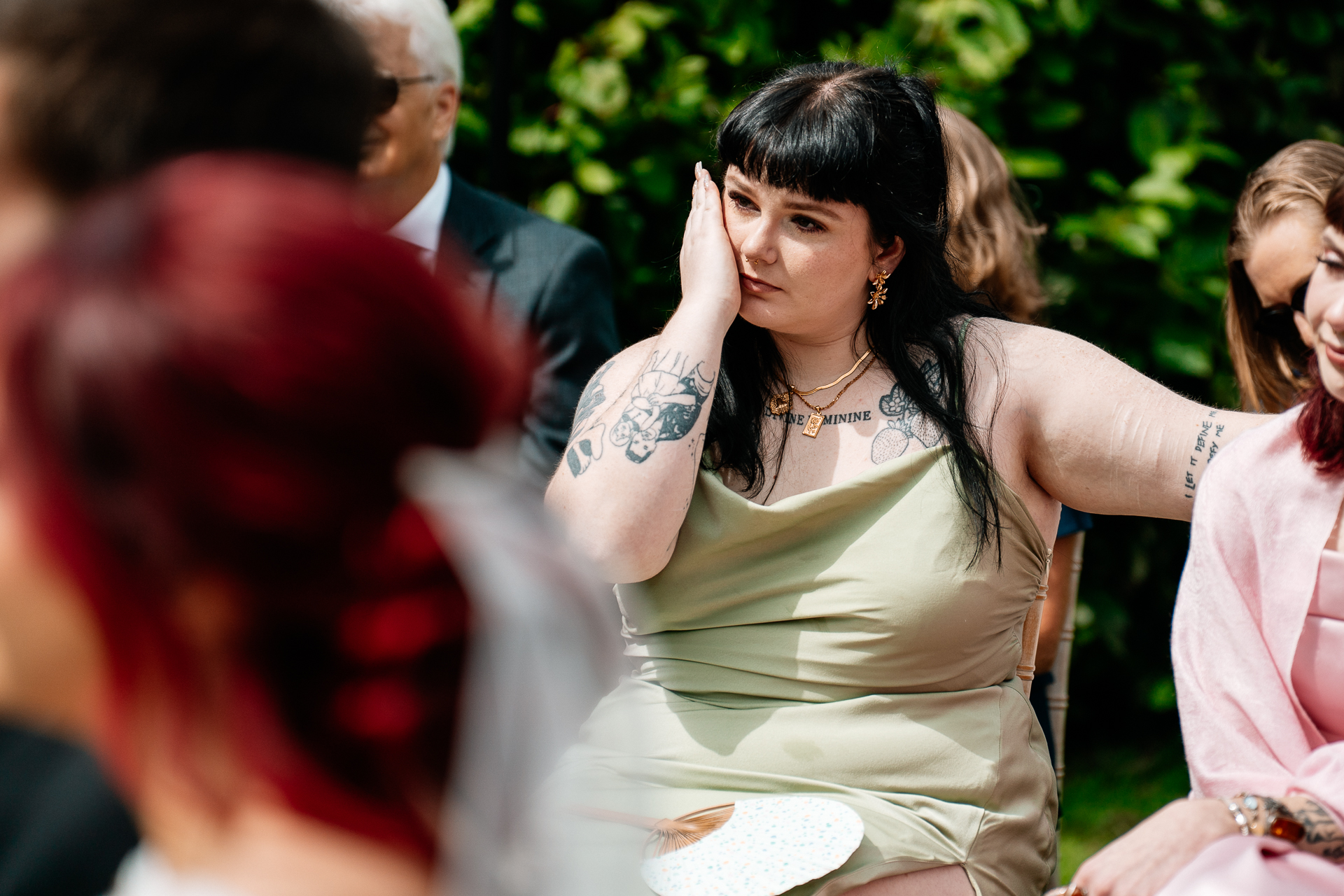 Outdoor wedding ceremony in the gardens of Cloghan Castle