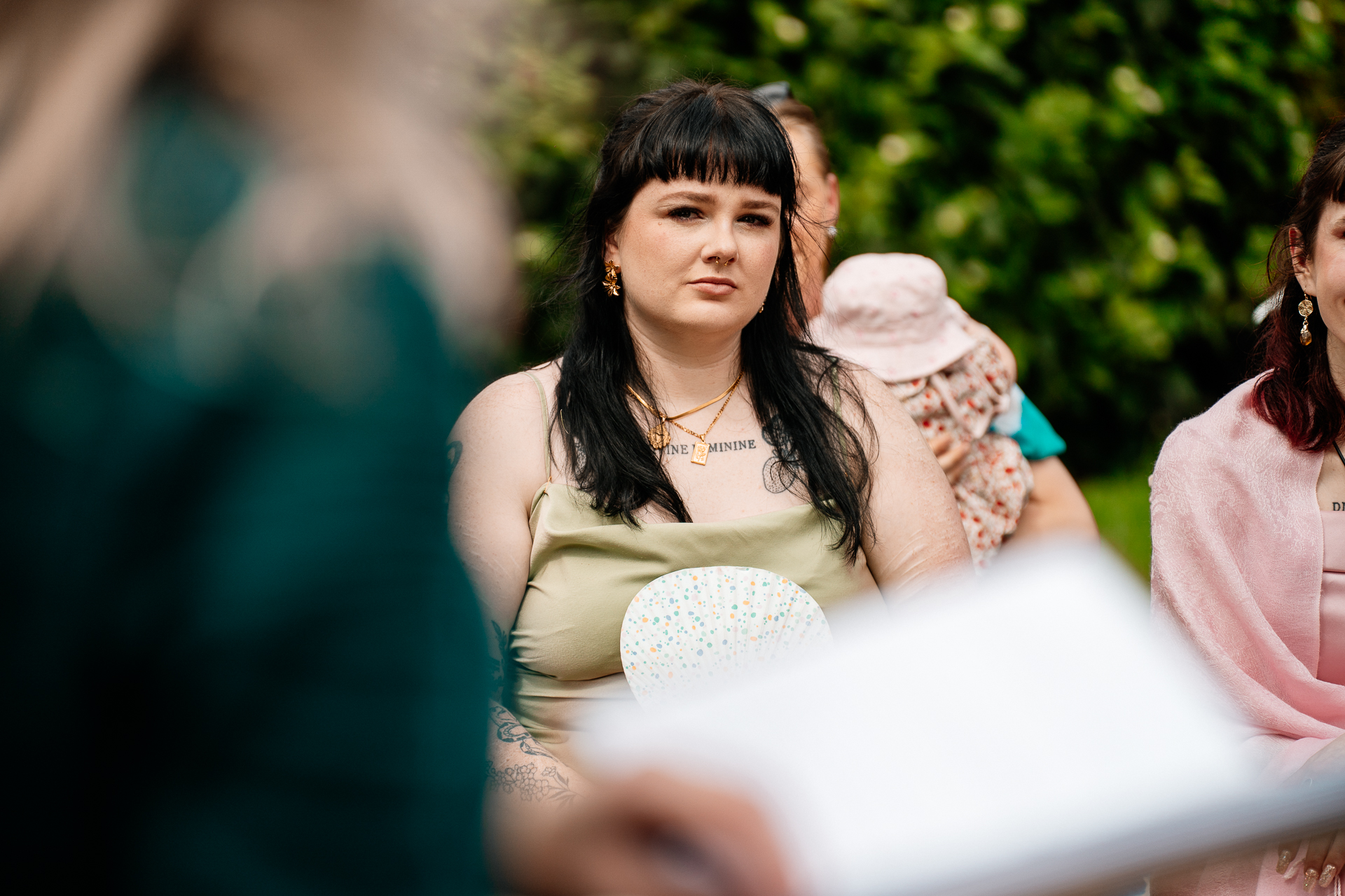 Outdoor wedding ceremony in the gardens of Cloghan Castle