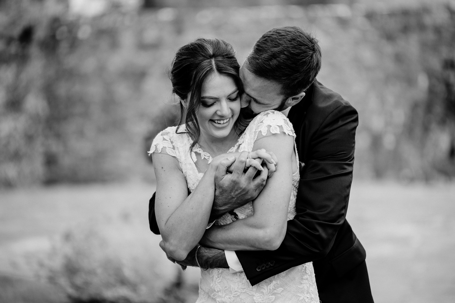 Bride and groom portrait session at Cloghan Castle with Claude Lancaster wedding elegance