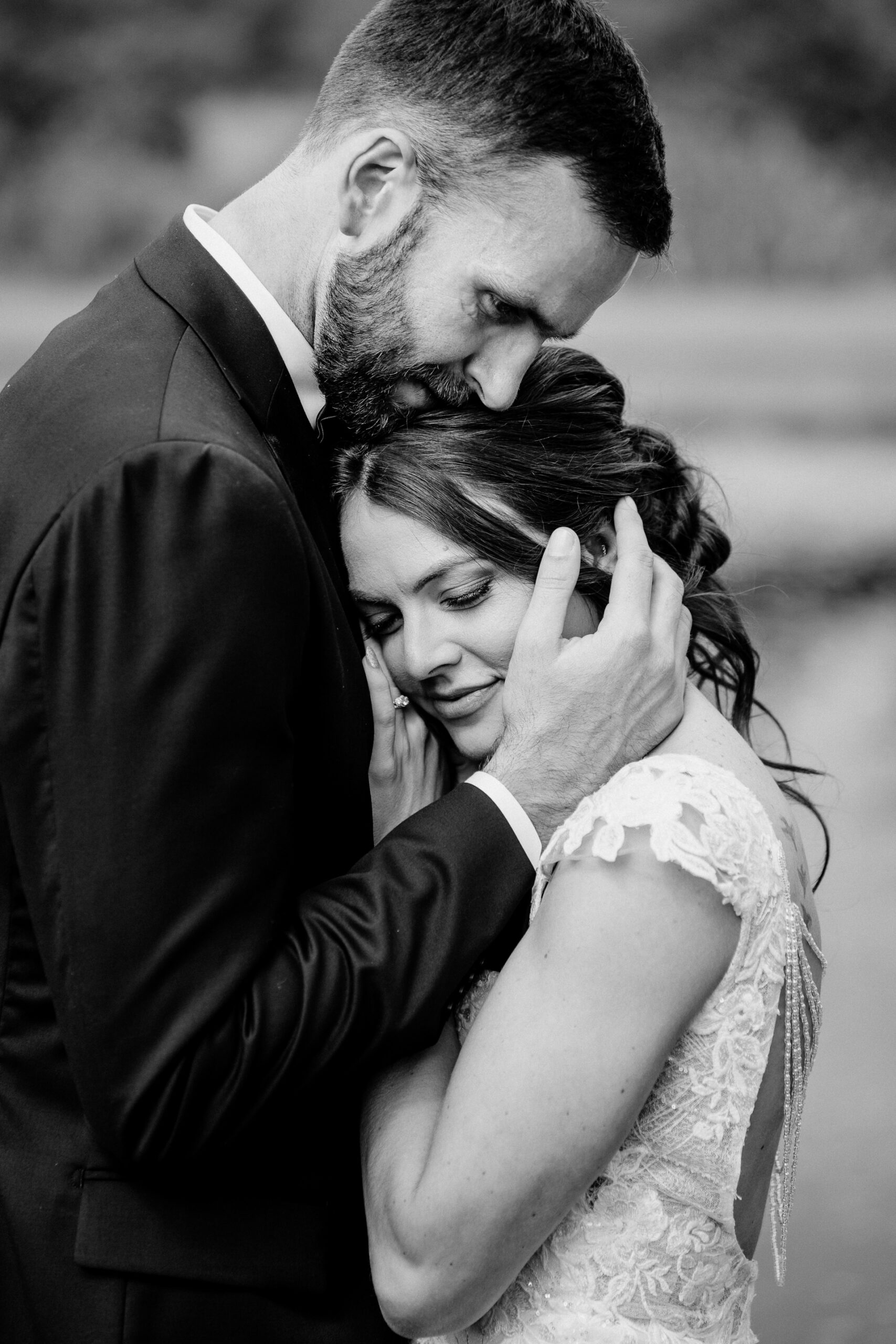 Bride and groom portrait session at Cloghan Castle with Claude Lancaster wedding elegance
