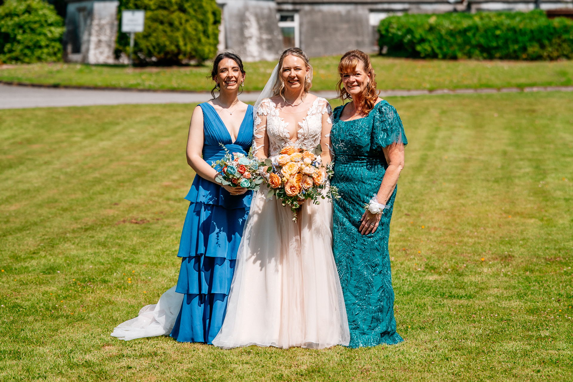 Bride and groom portrait session around the castle grounds of Kinnity Castle Hotel.