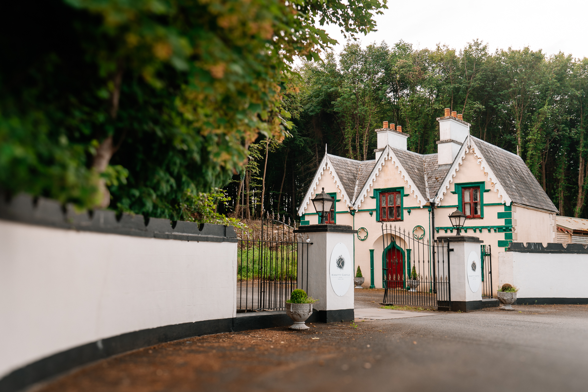 Bride and groom getting ready at Kinnity Castle Hotel for their destination wedding in Ireland.