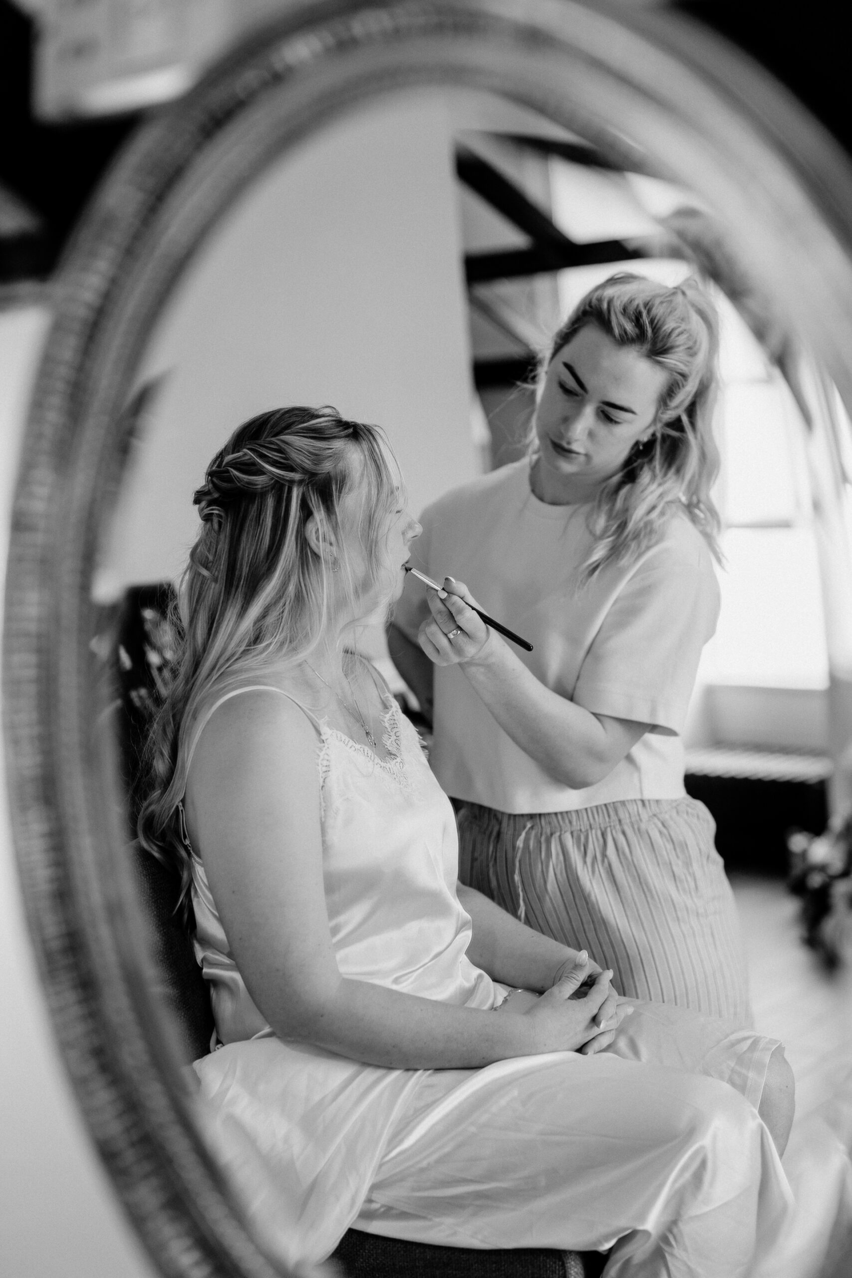 Bride and groom getting ready at Kinnity Castle Hotel for their destination wedding in Ireland.