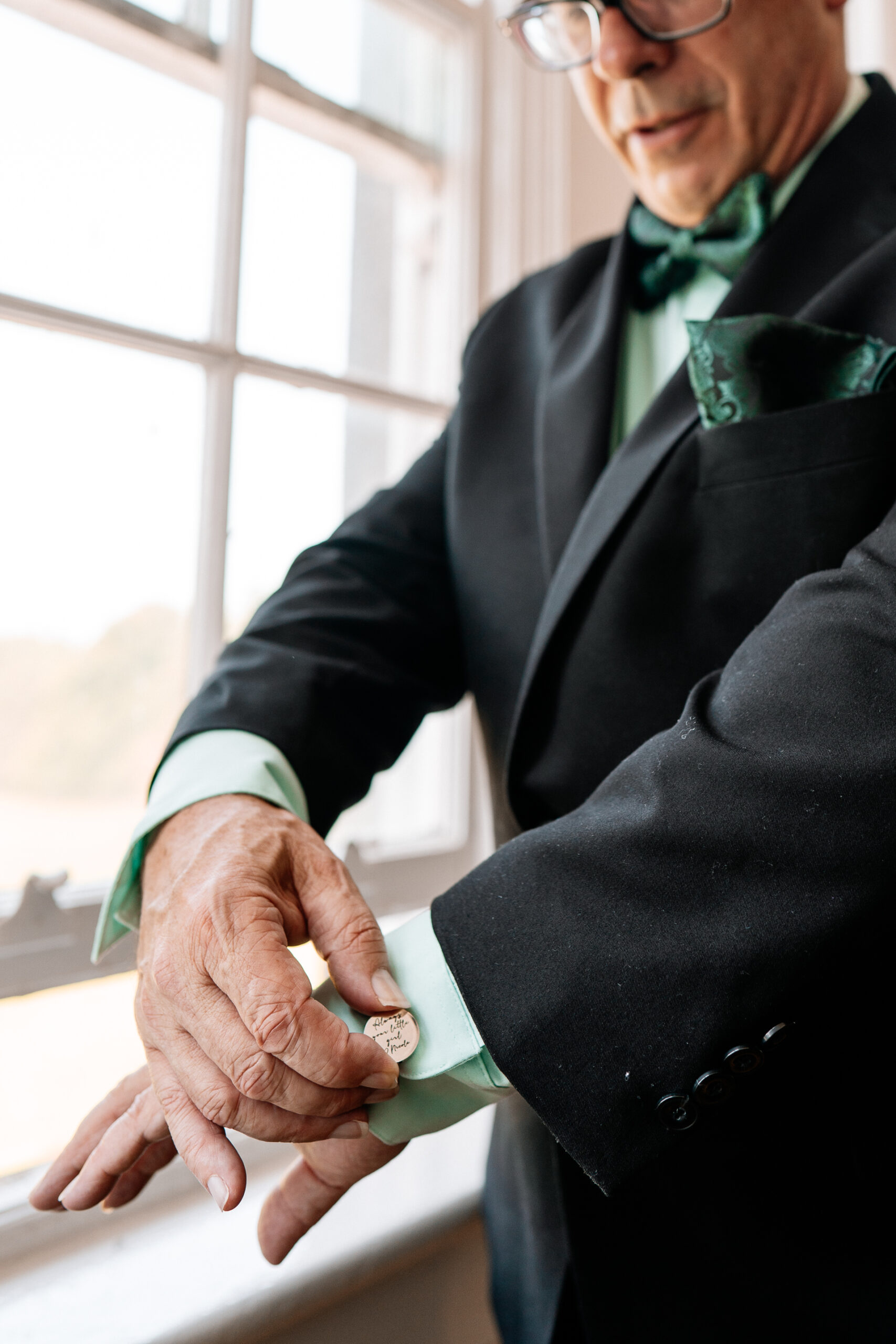 Bride and groom getting ready at Kinnity Castle Hotel for their destination wedding in Ireland.