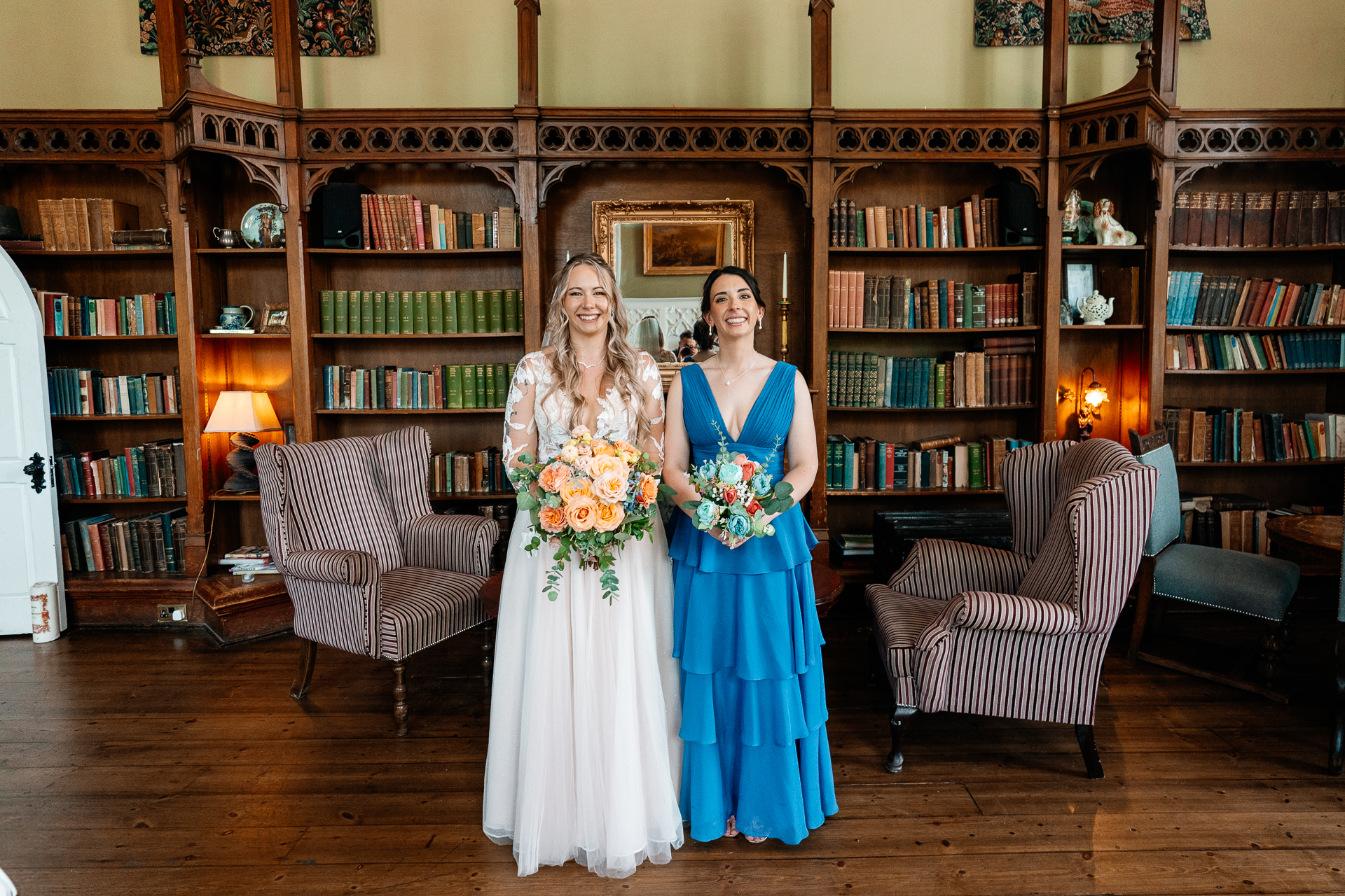 Bride and groom getting ready at Kinnity Castle Hotel for their destination wedding in Ireland.