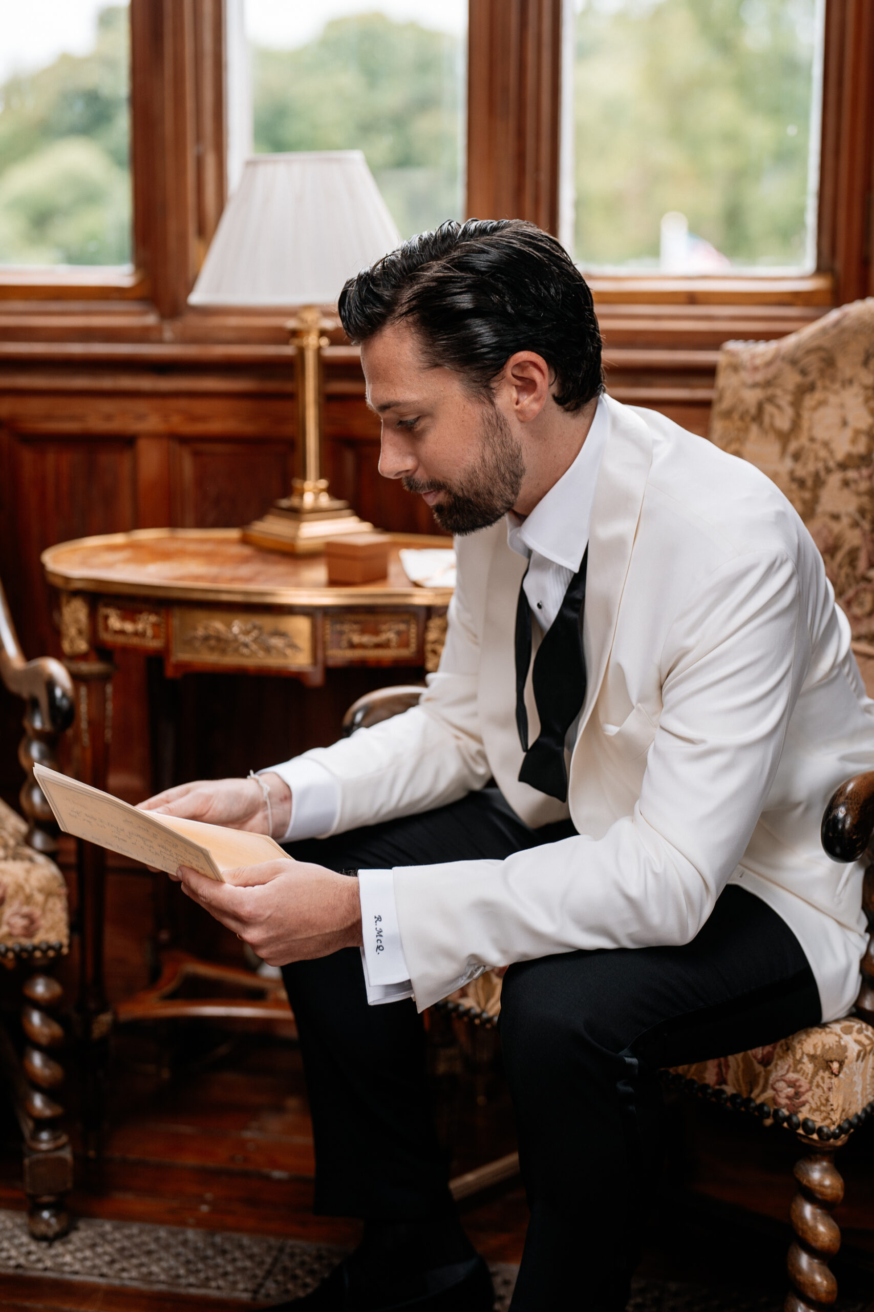 Bride and groom getting ready and First Look at Markree Castle – Destination Wedding Photographer