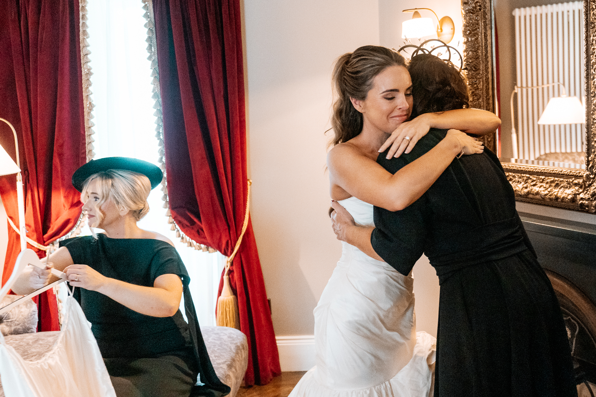 Bride and groom getting ready and First Look at Markree Castle – Destination Wedding Photographer