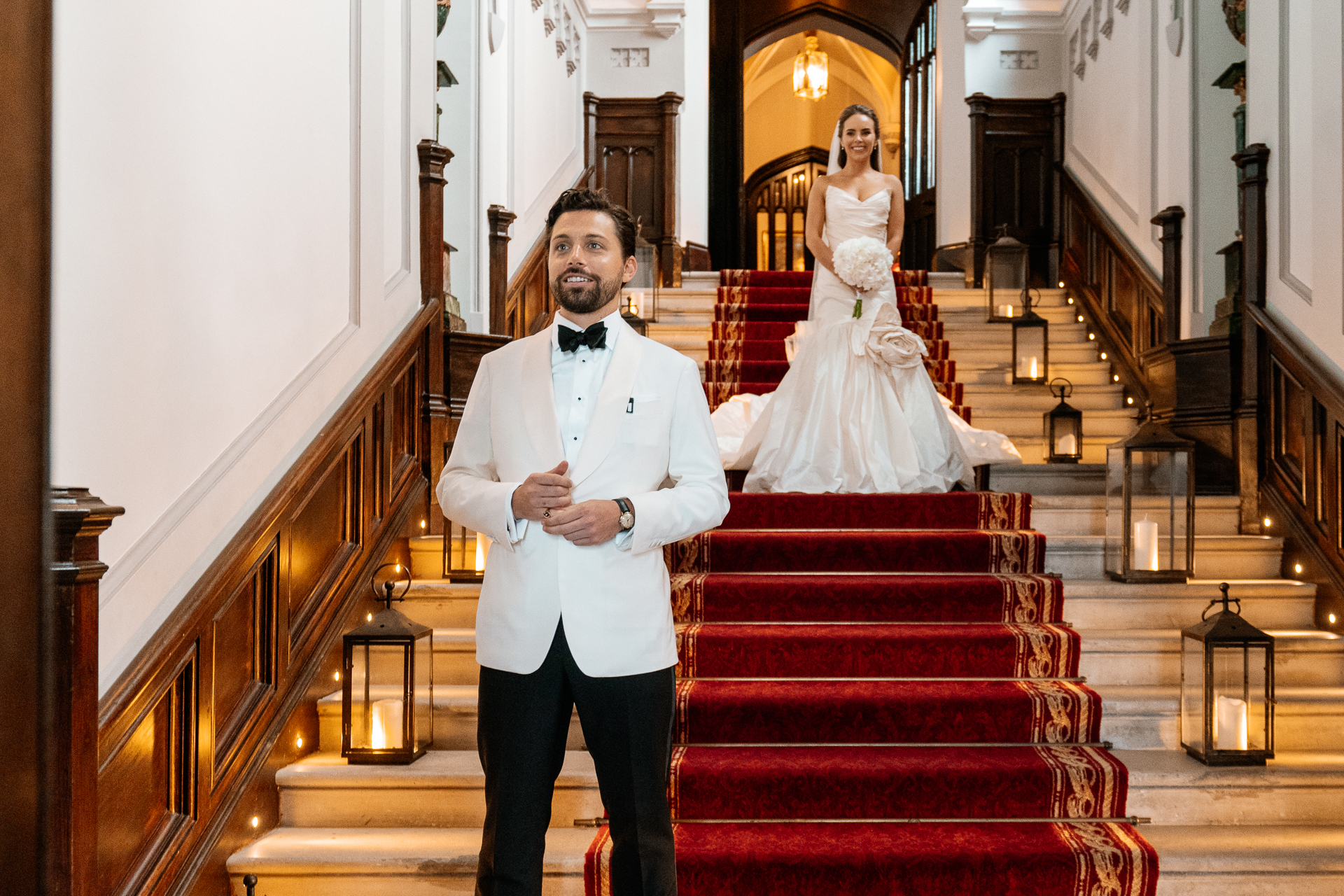 Bride and groom getting ready and First Look at Markree Castle – Destination Wedding Photographer