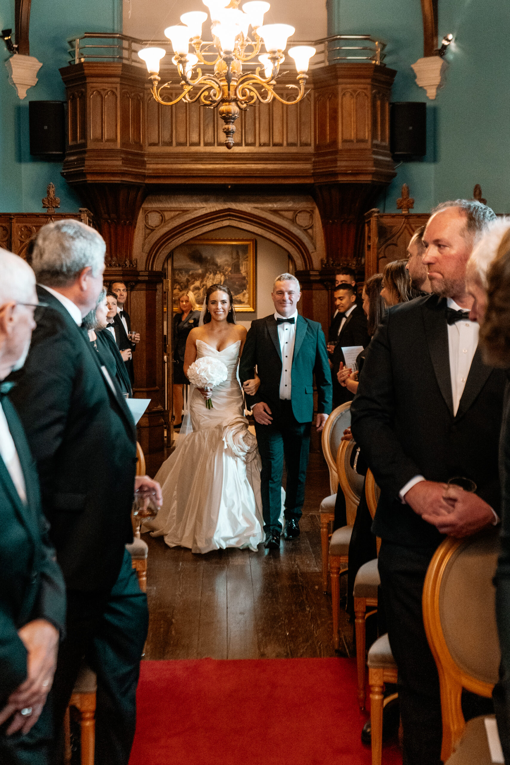 Emotional wedding ceremony inside the chapel of Markree Castle, with personal vows and elegant details