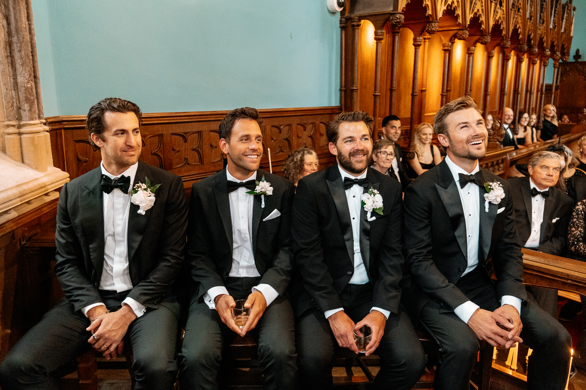 Emotional wedding ceremony inside the chapel of Markree Castle, with personal vows and elegant details