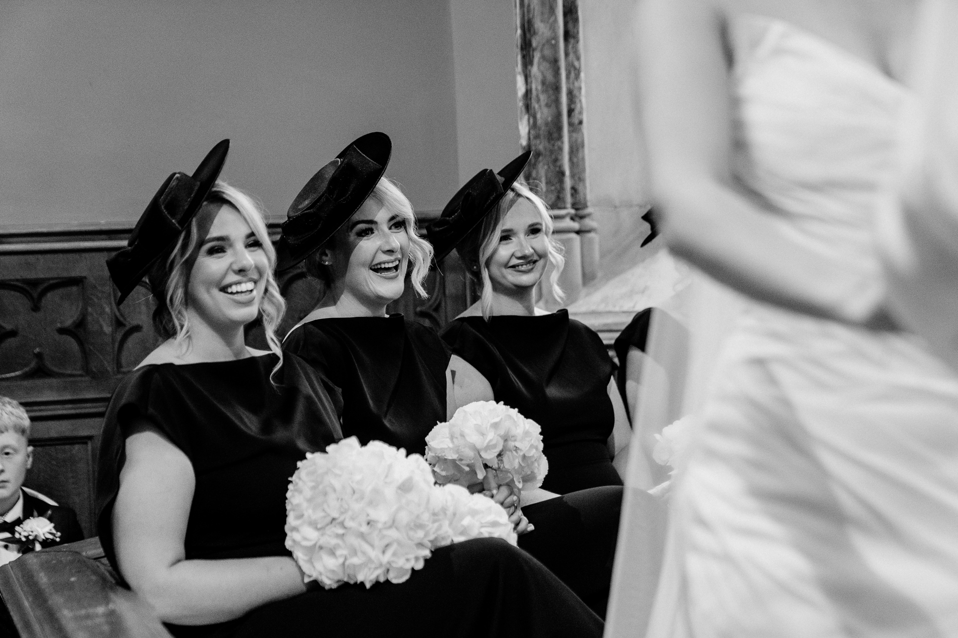 Emotional wedding ceremony inside the chapel of Markree Castle, with personal vows and elegant details