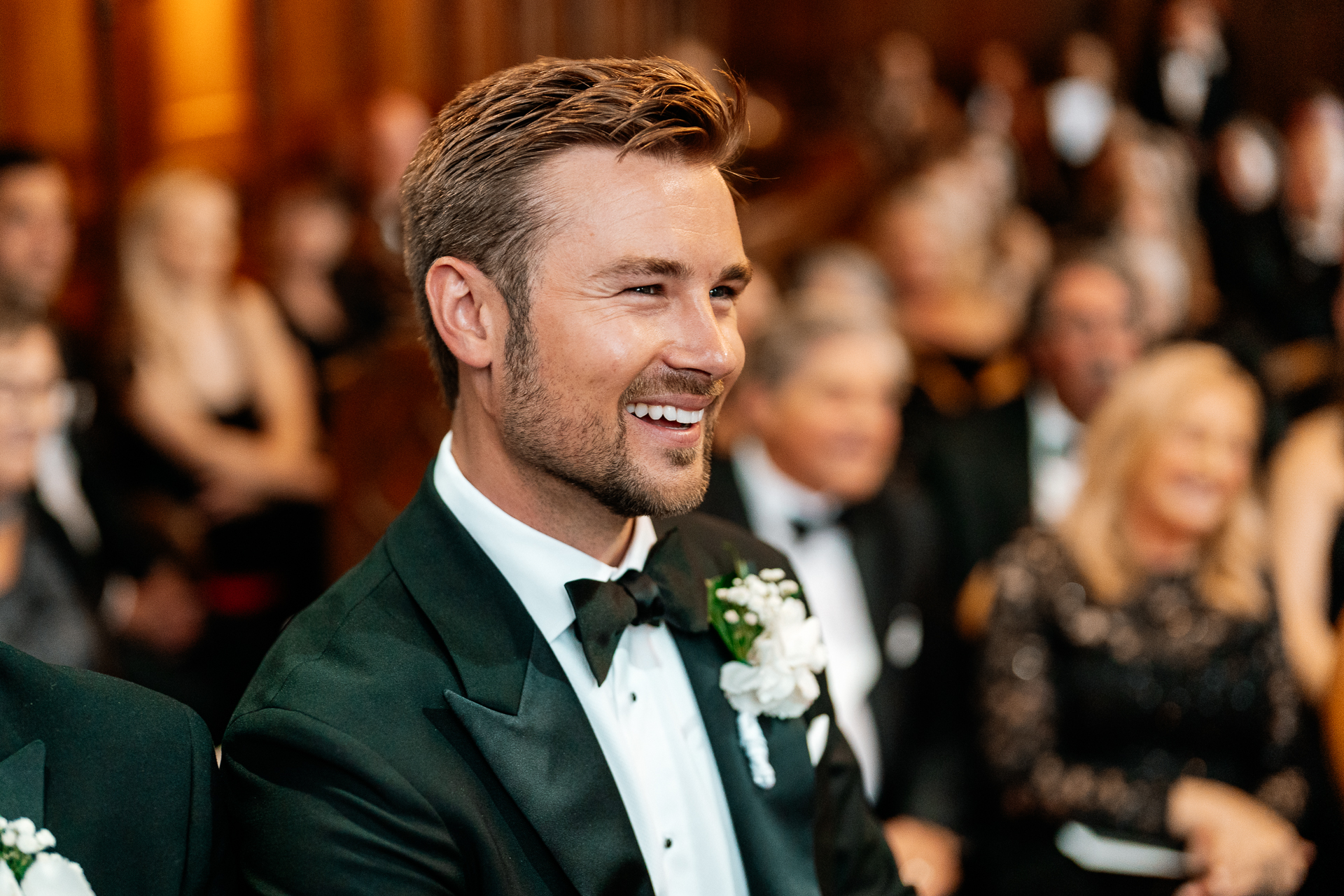 Emotional wedding ceremony inside the chapel of Markree Castle, with personal vows and elegant details