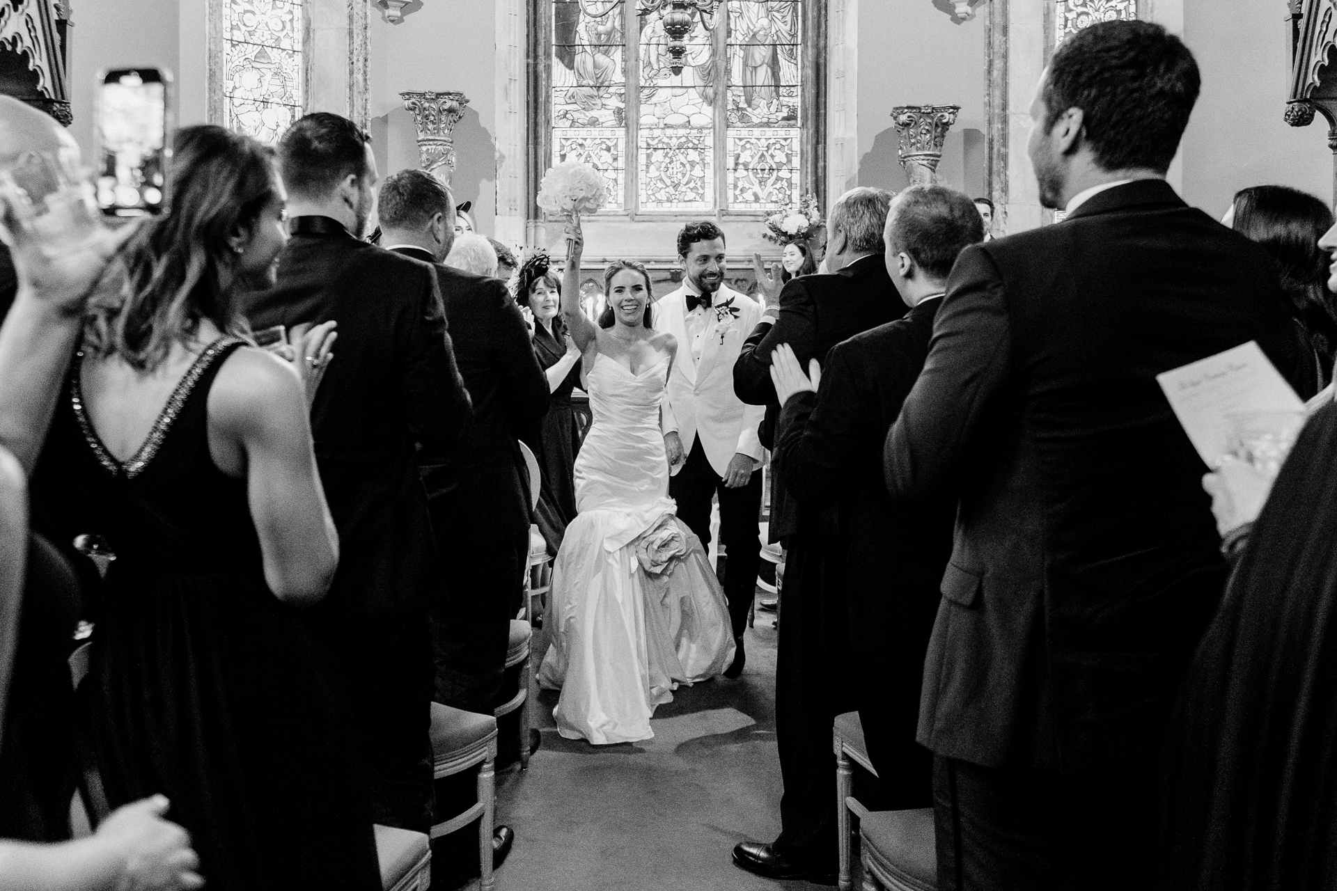 Emotional wedding ceremony inside the chapel of Markree Castle, with personal vows and elegant details