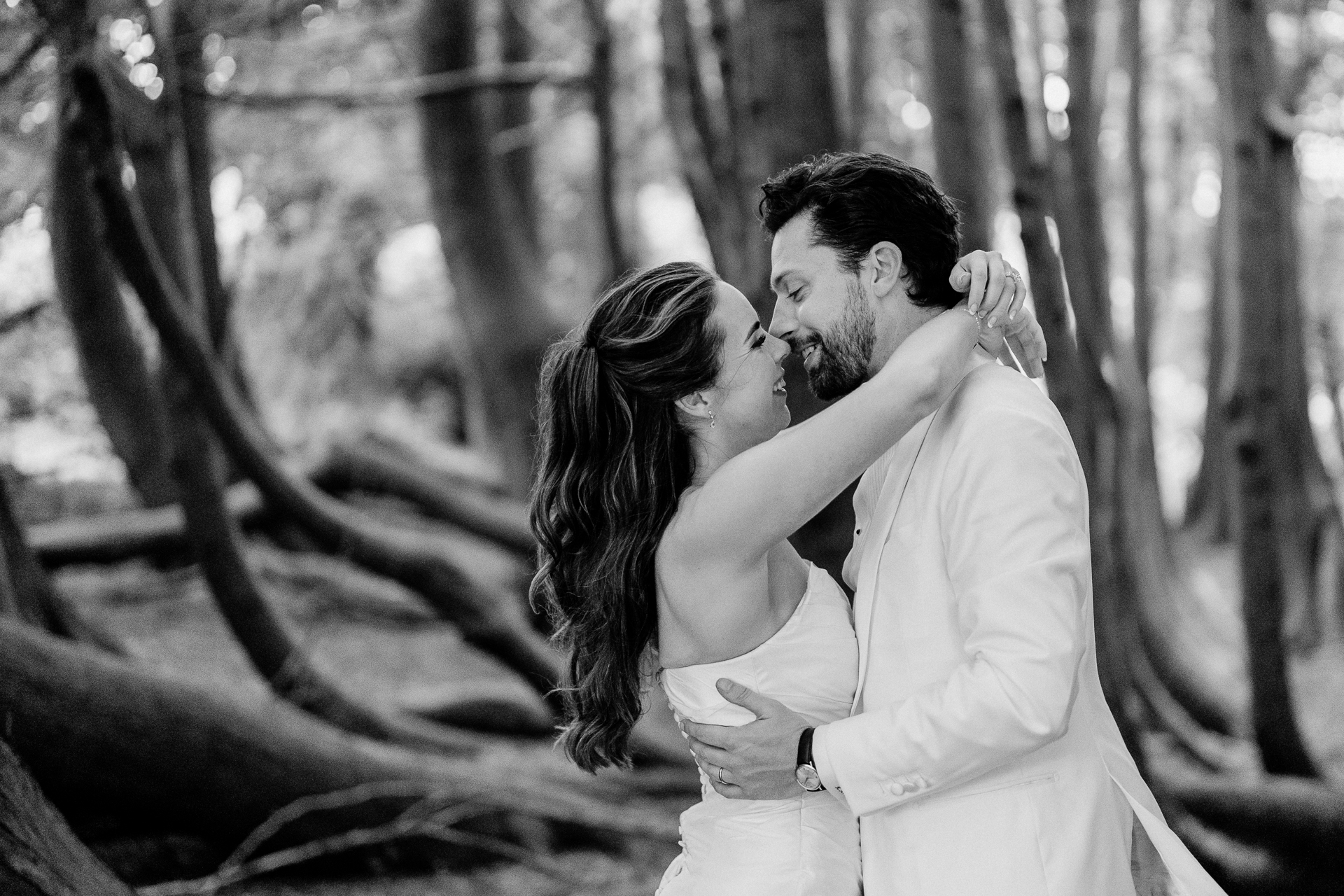 Bride and groom portraits around the gardens, boathouse and interiors at Markree Castle – with Irish Wolfhound Fionn