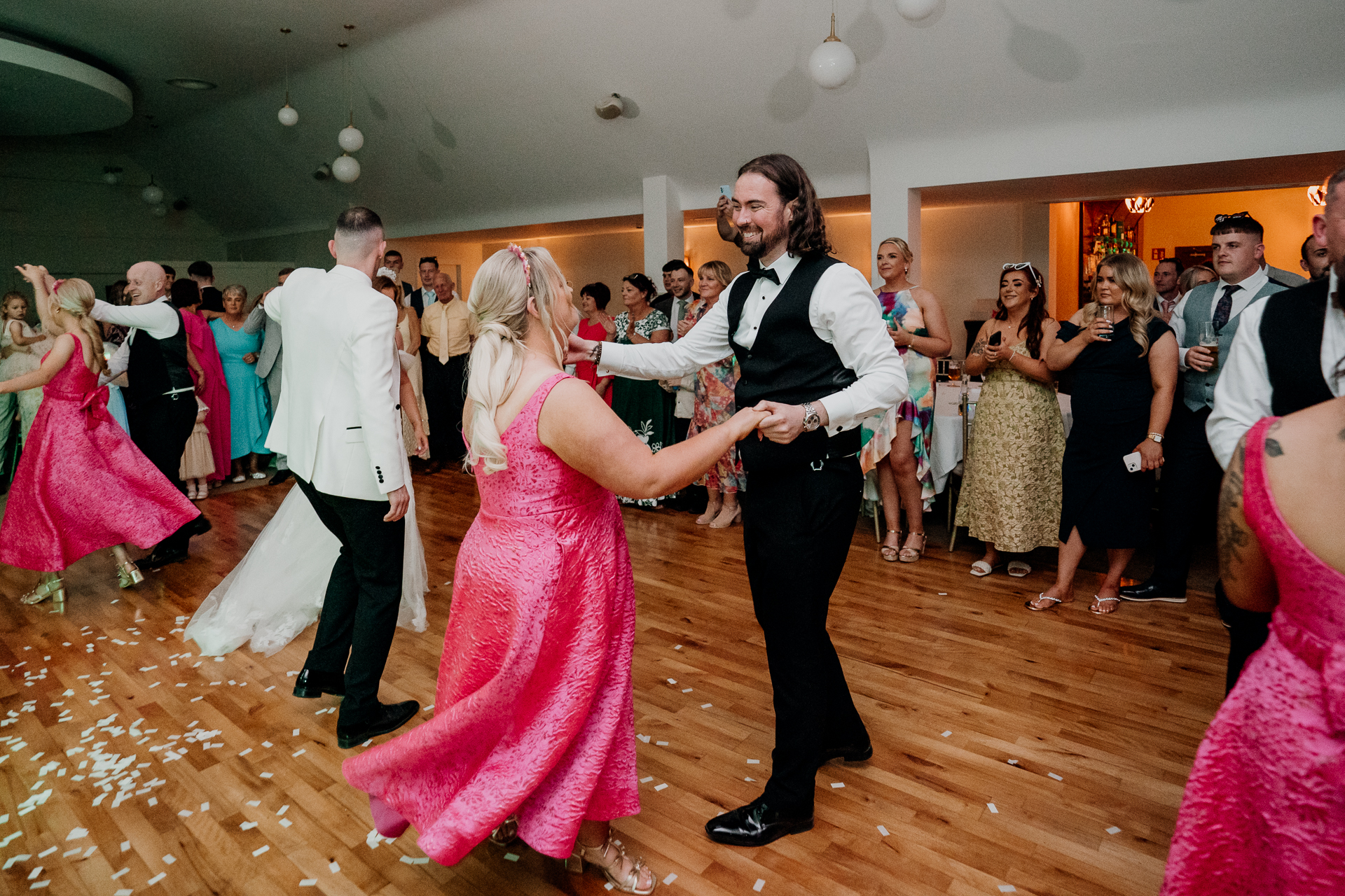 Castle Dargan wedding dance floor with Salon 2 Sligo bringing energy and joy