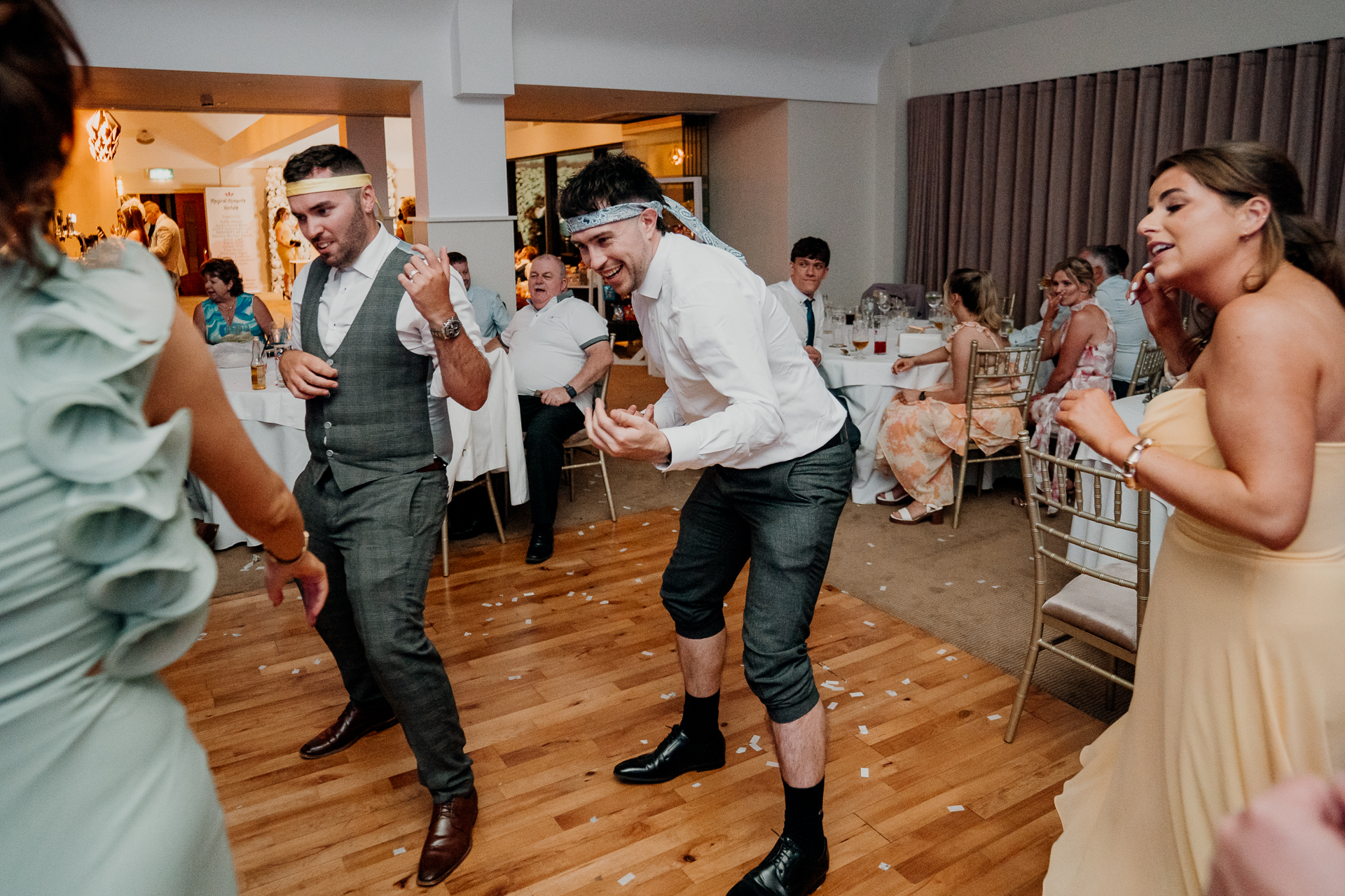 Castle Dargan wedding dance floor with Salon 2 Sligo bringing energy and joy
