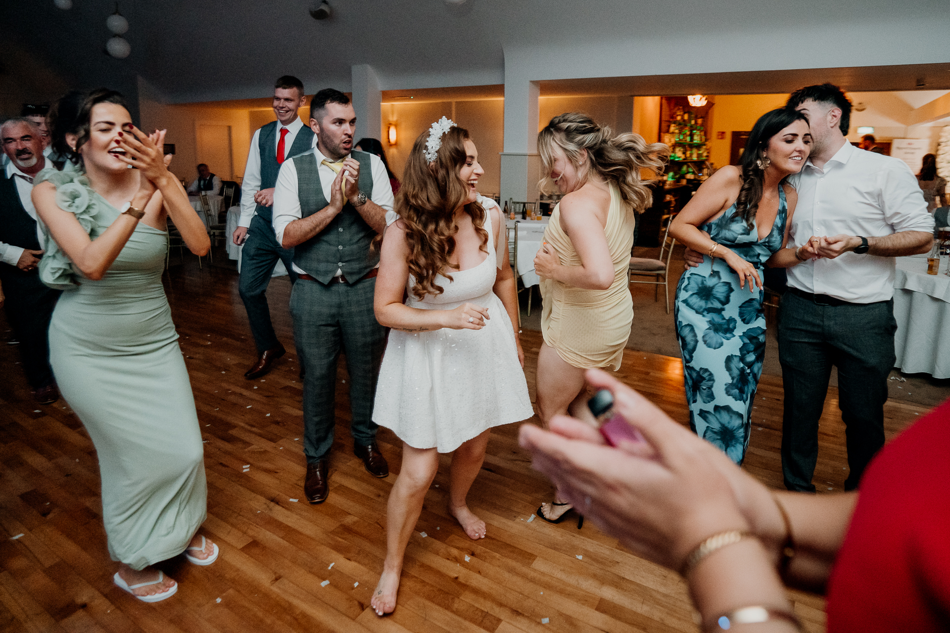 Castle Dargan wedding dance floor with Salon 2 Sligo bringing energy and joy