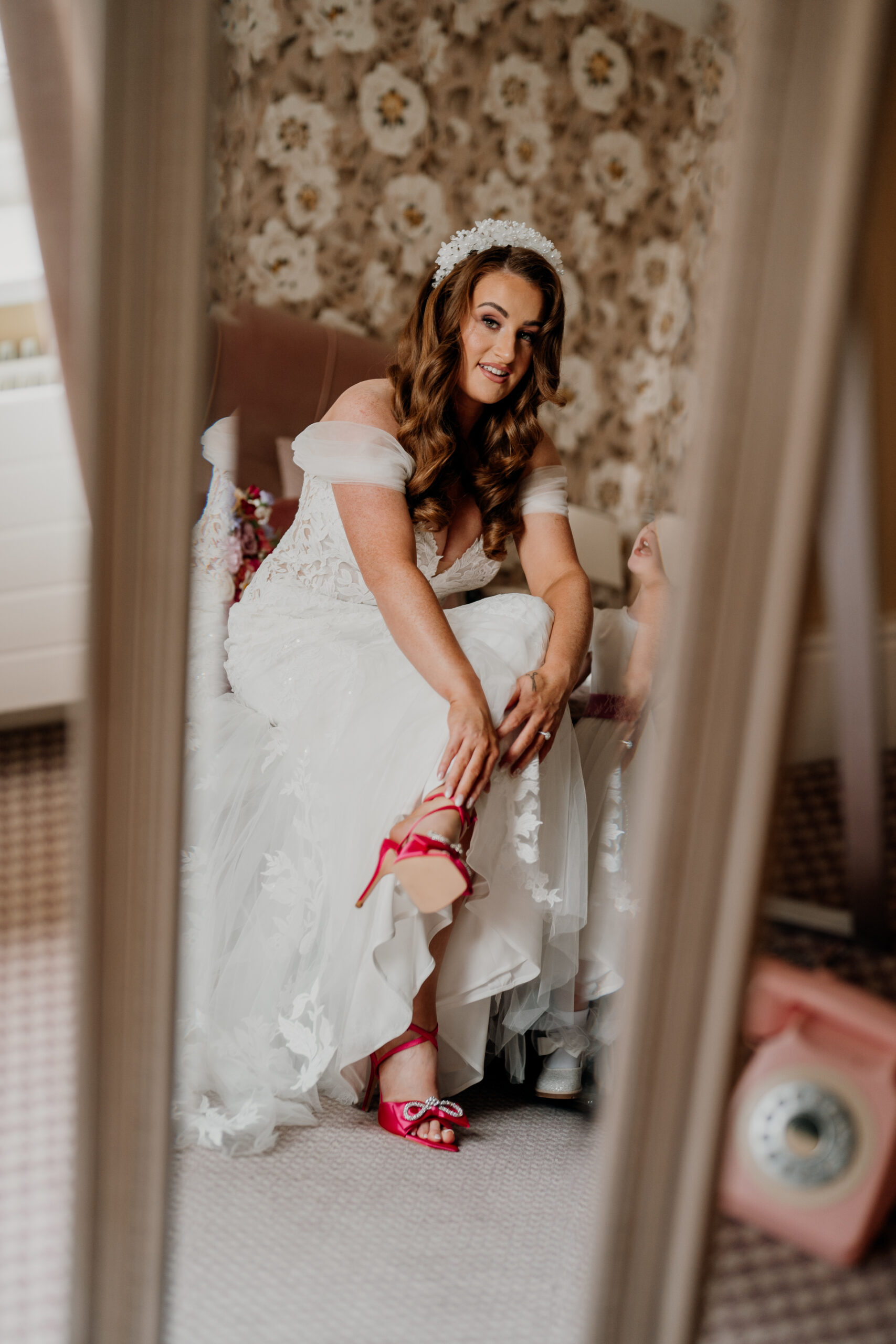 Bride getting ready at Castle Dargan Estate in Sligo – candid wedding preparations