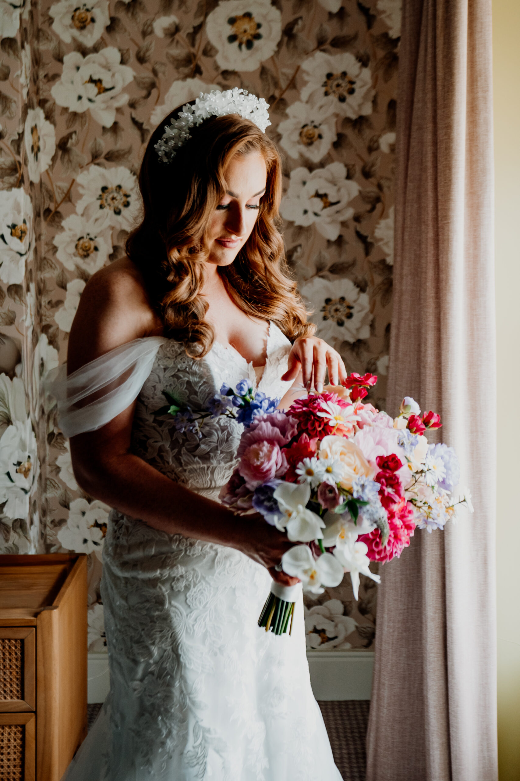 Bride getting ready at Castle Dargan Estate in Sligo – candid wedding preparations