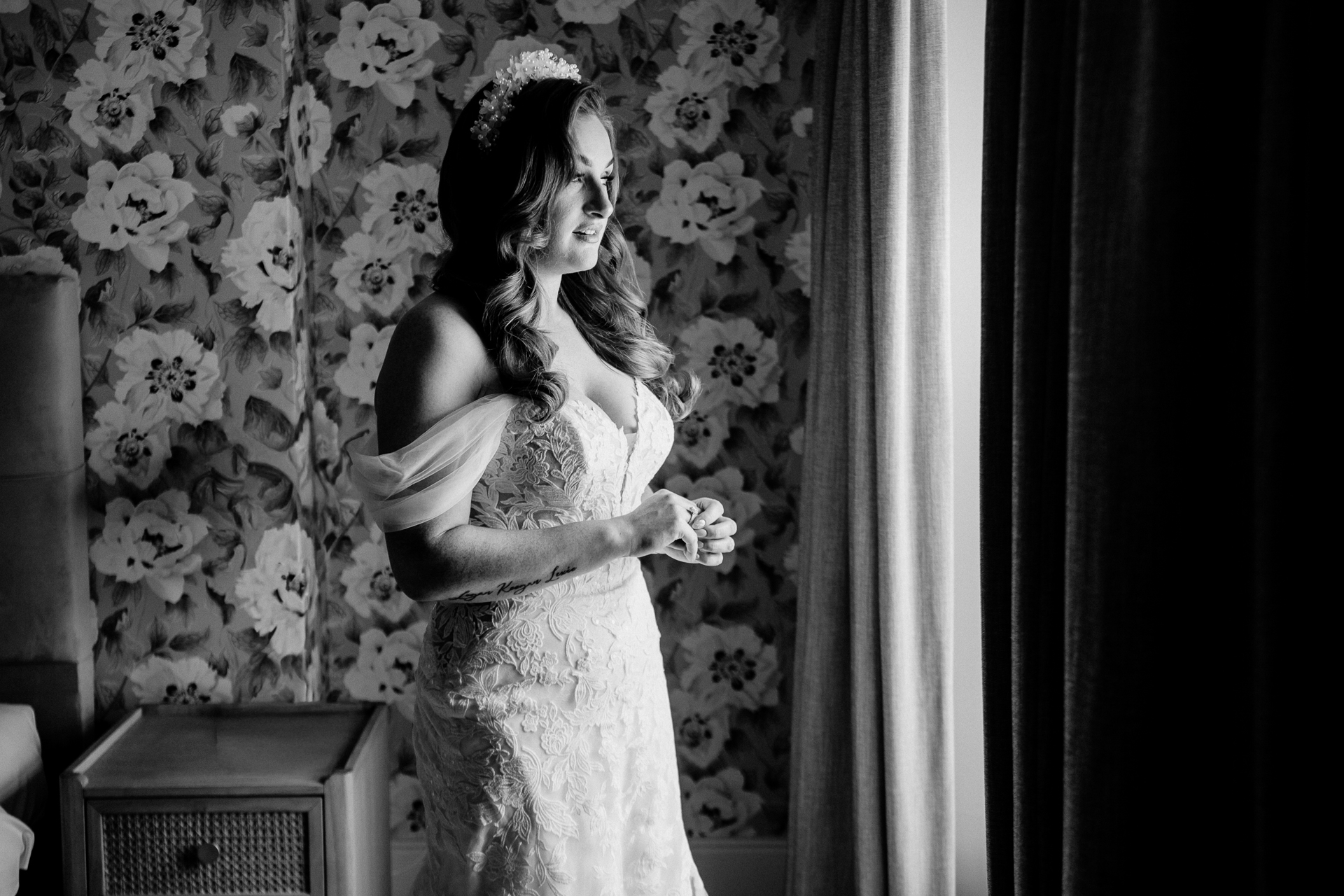 Bride getting ready at Castle Dargan Estate in Sligo – candid wedding preparations